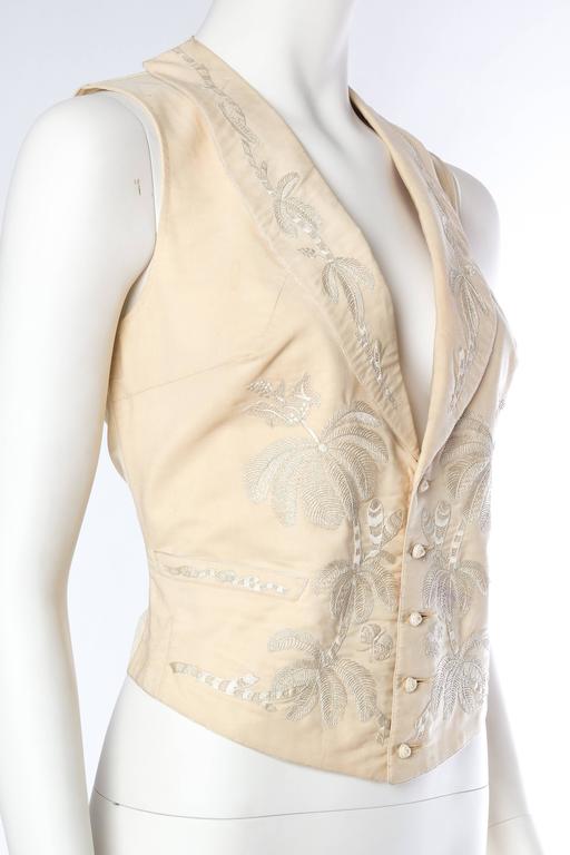 Inlay Hand Emb. Long Gilet Jacket