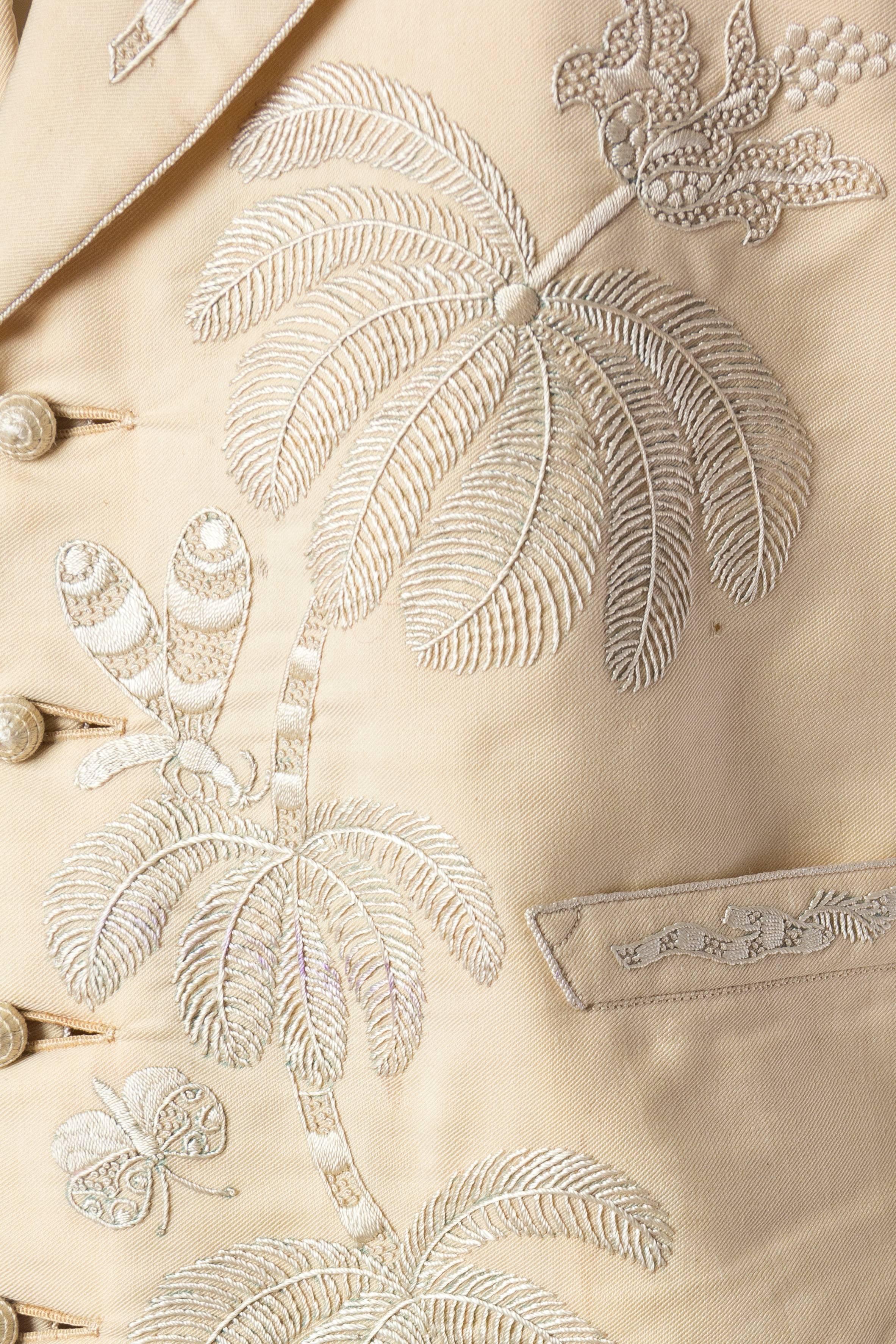 Victorian Gilet With Hand Embroidered Palms 2