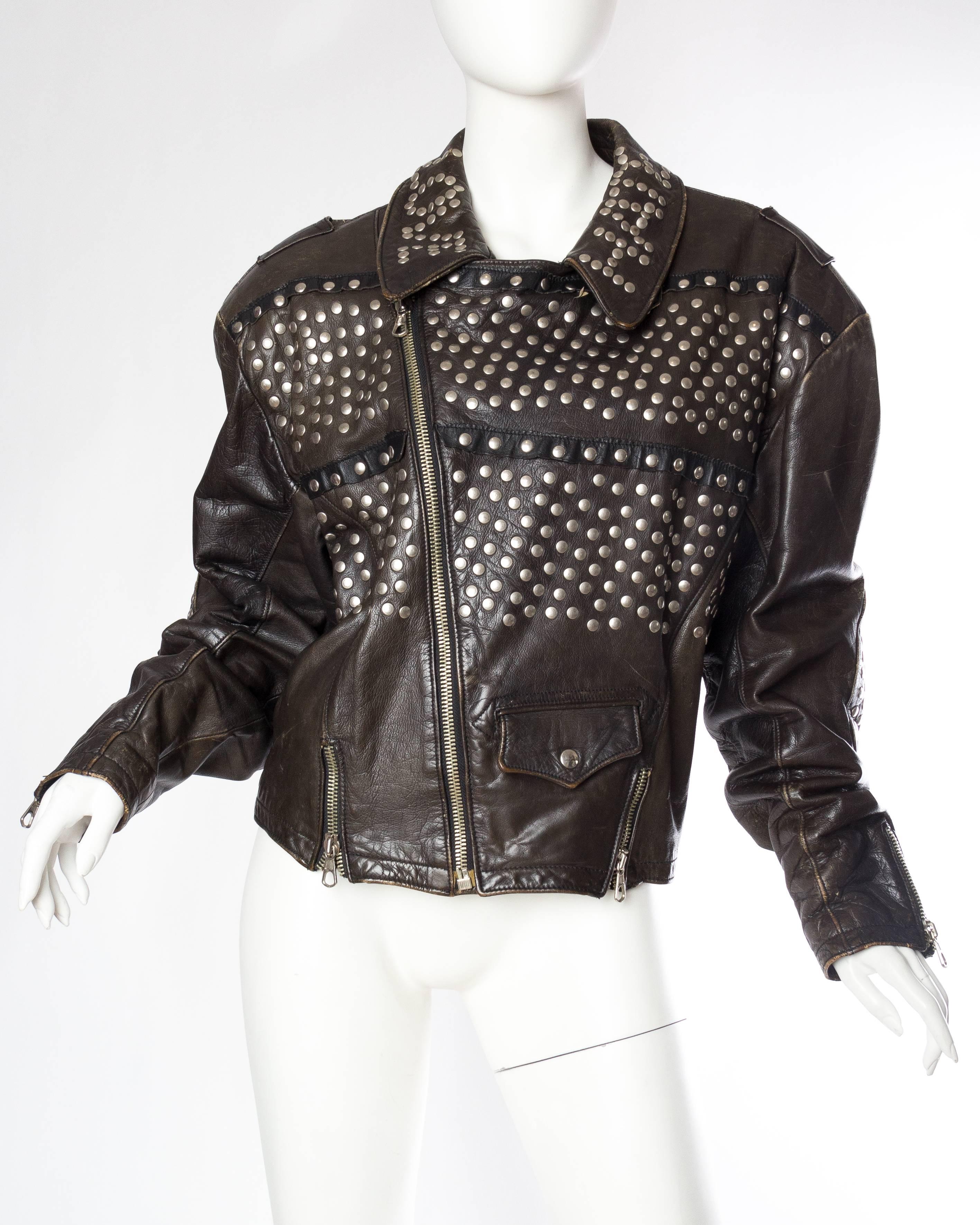 Jean Paul Gaultier Famous Love Hate Studded Leather Jacket