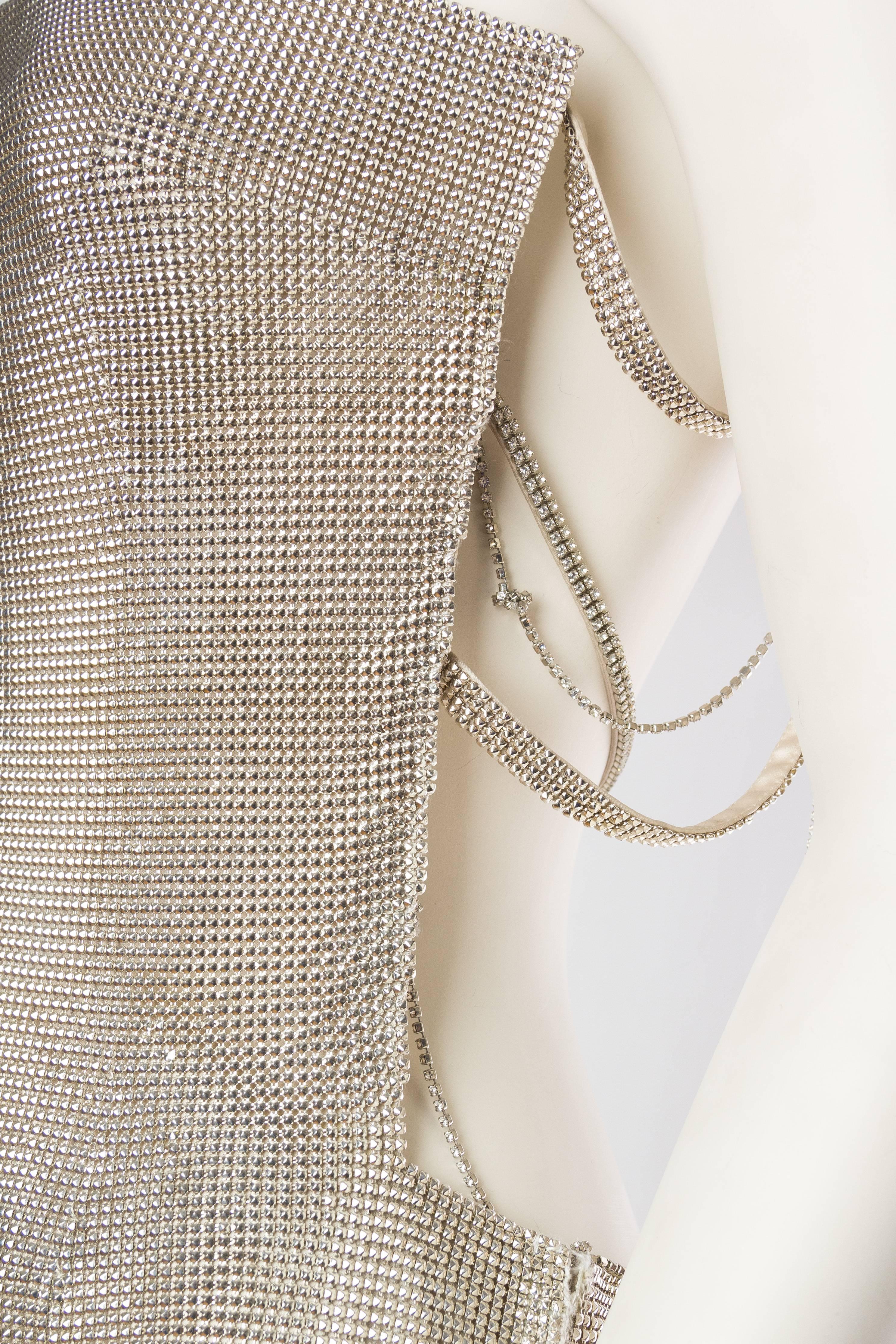 Gianni Versace Couture Metal Mesh Backless Dress with Crystals NWT 1