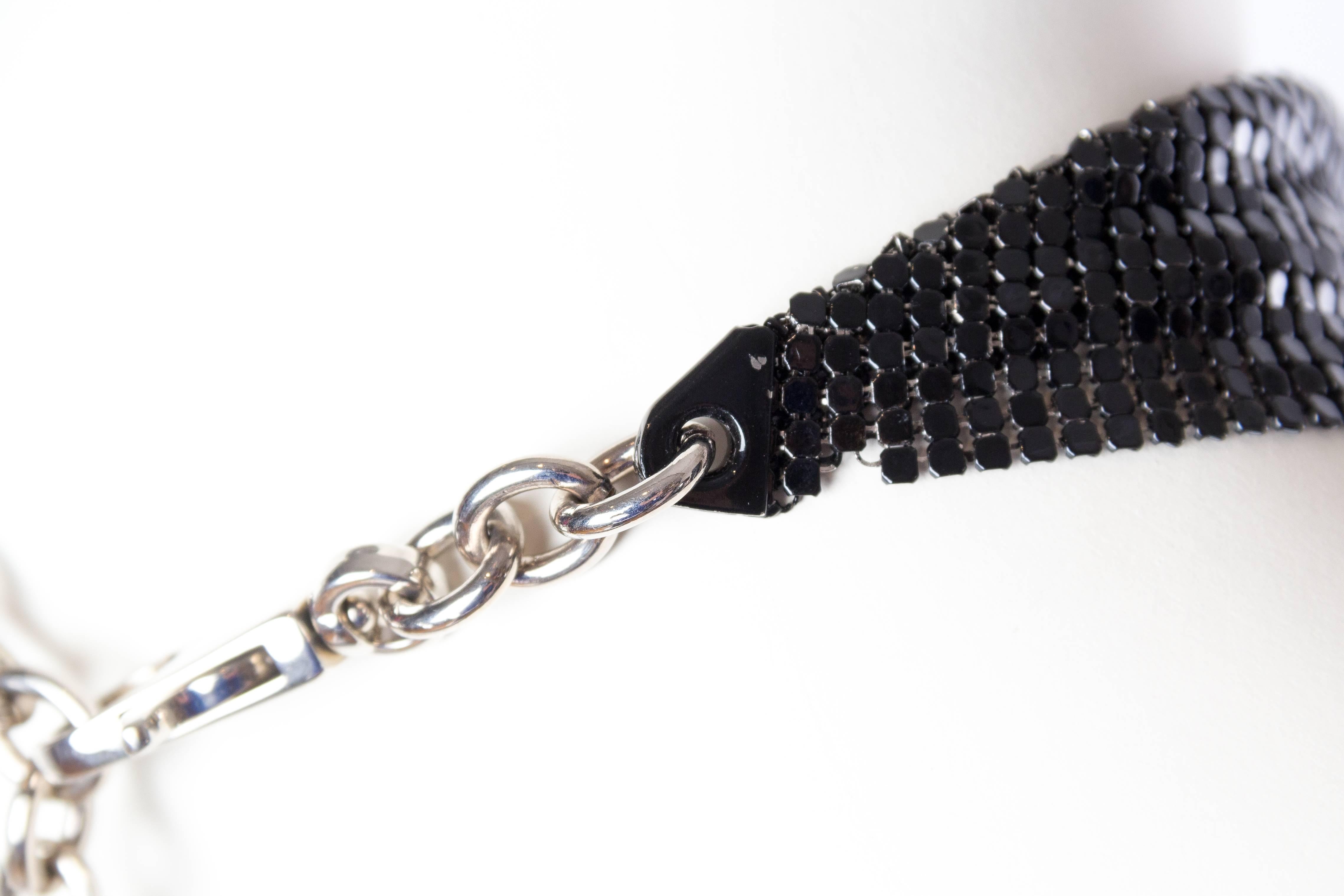 Black Gianni Versace Metal Mesh Medusa Necklace  4