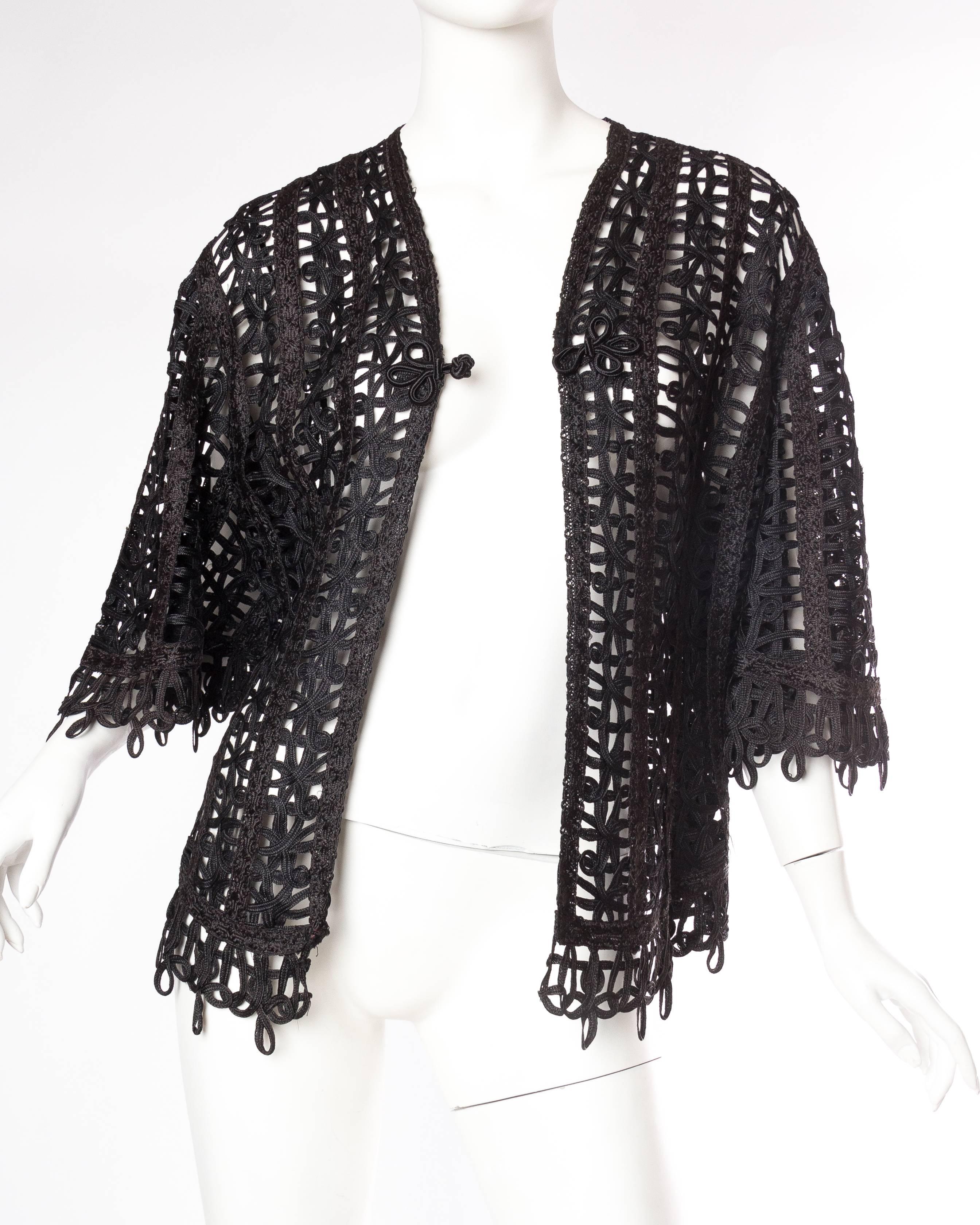 ladies black lace jacket