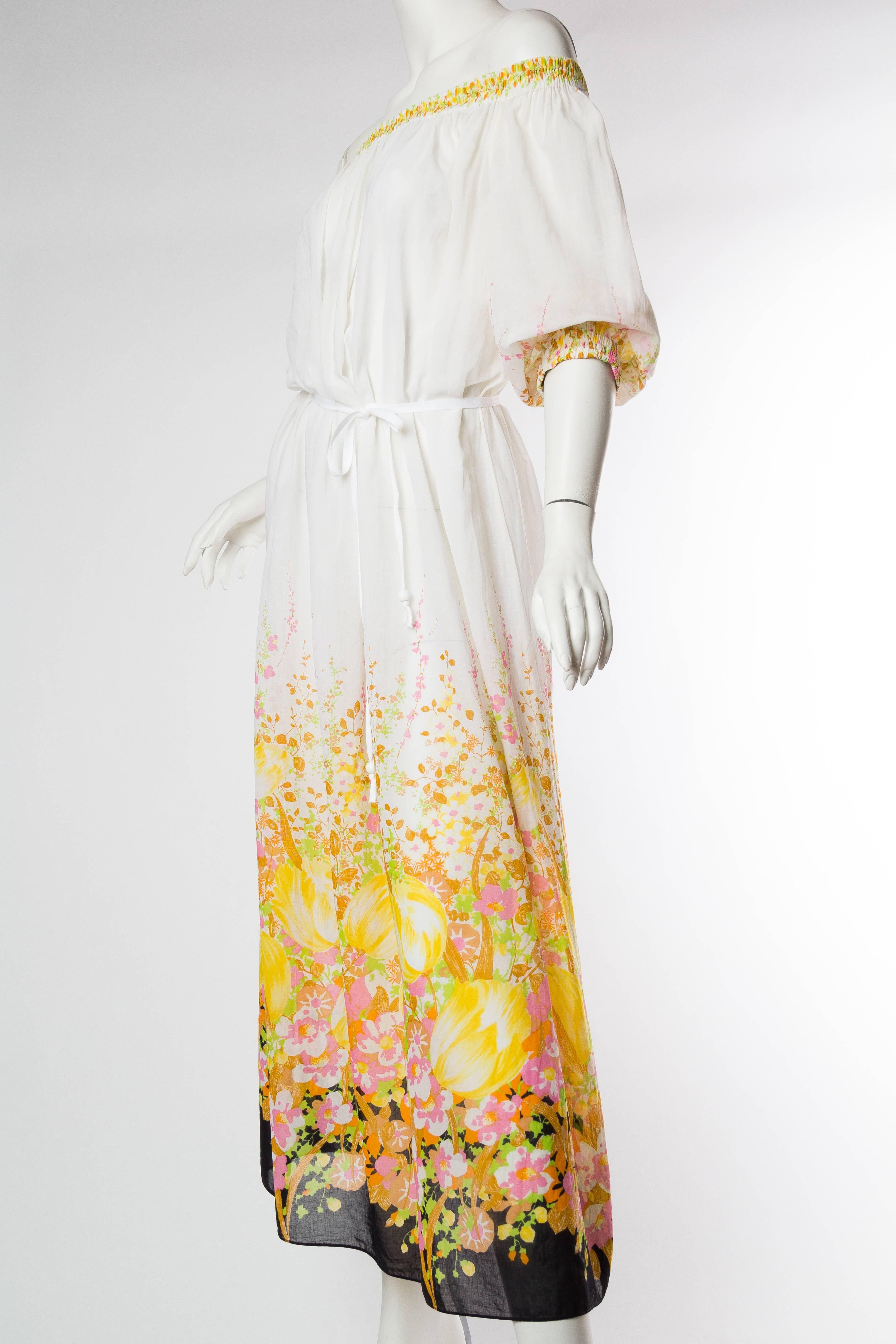 Women's 1970s Celine Cotton Floral Boho Dress