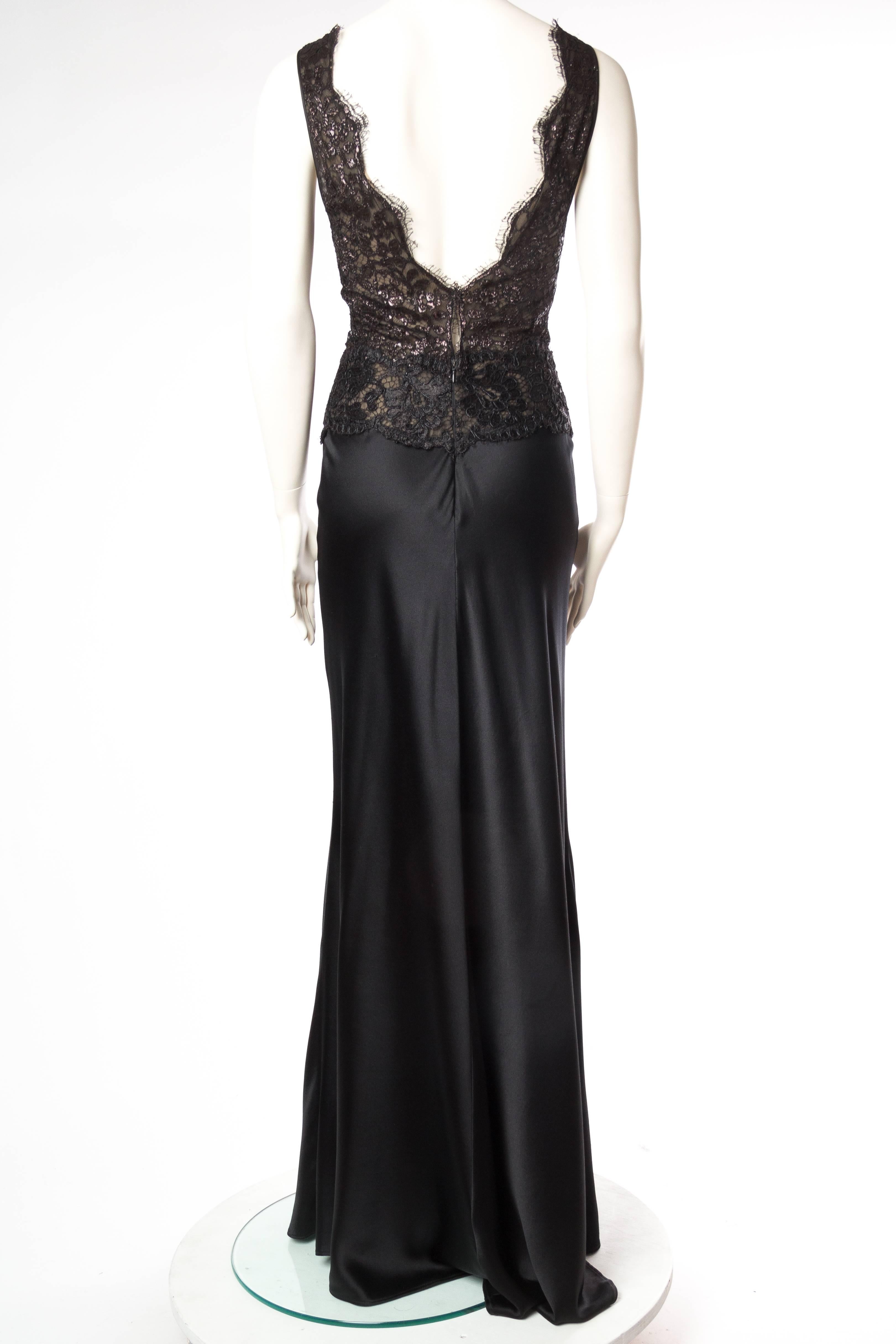 Bergdorf Goodman Bias Cut Lace Gown In Excellent Condition In New York, NY