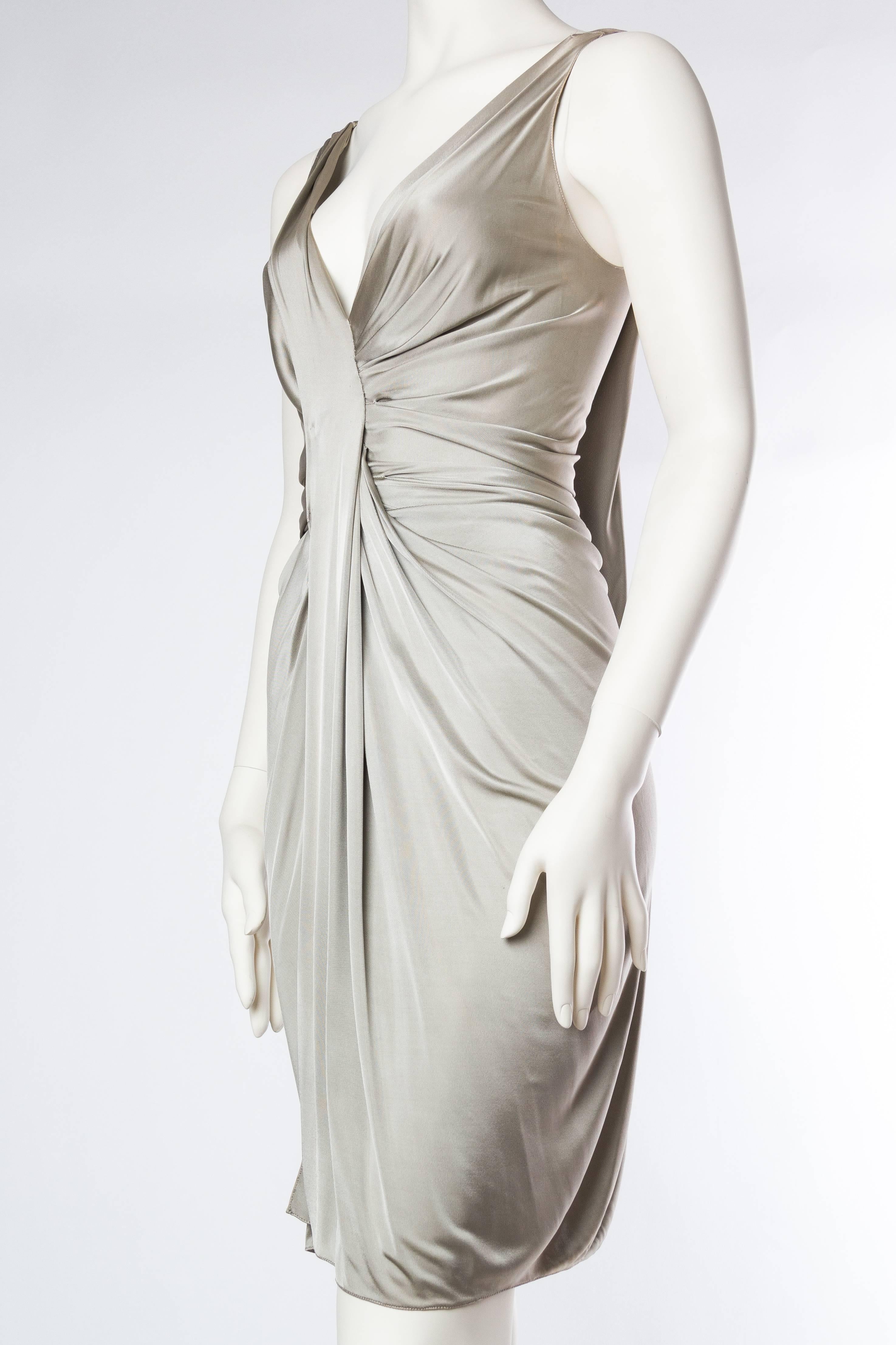 Gray Christian Dior Slinky Jersey Dress