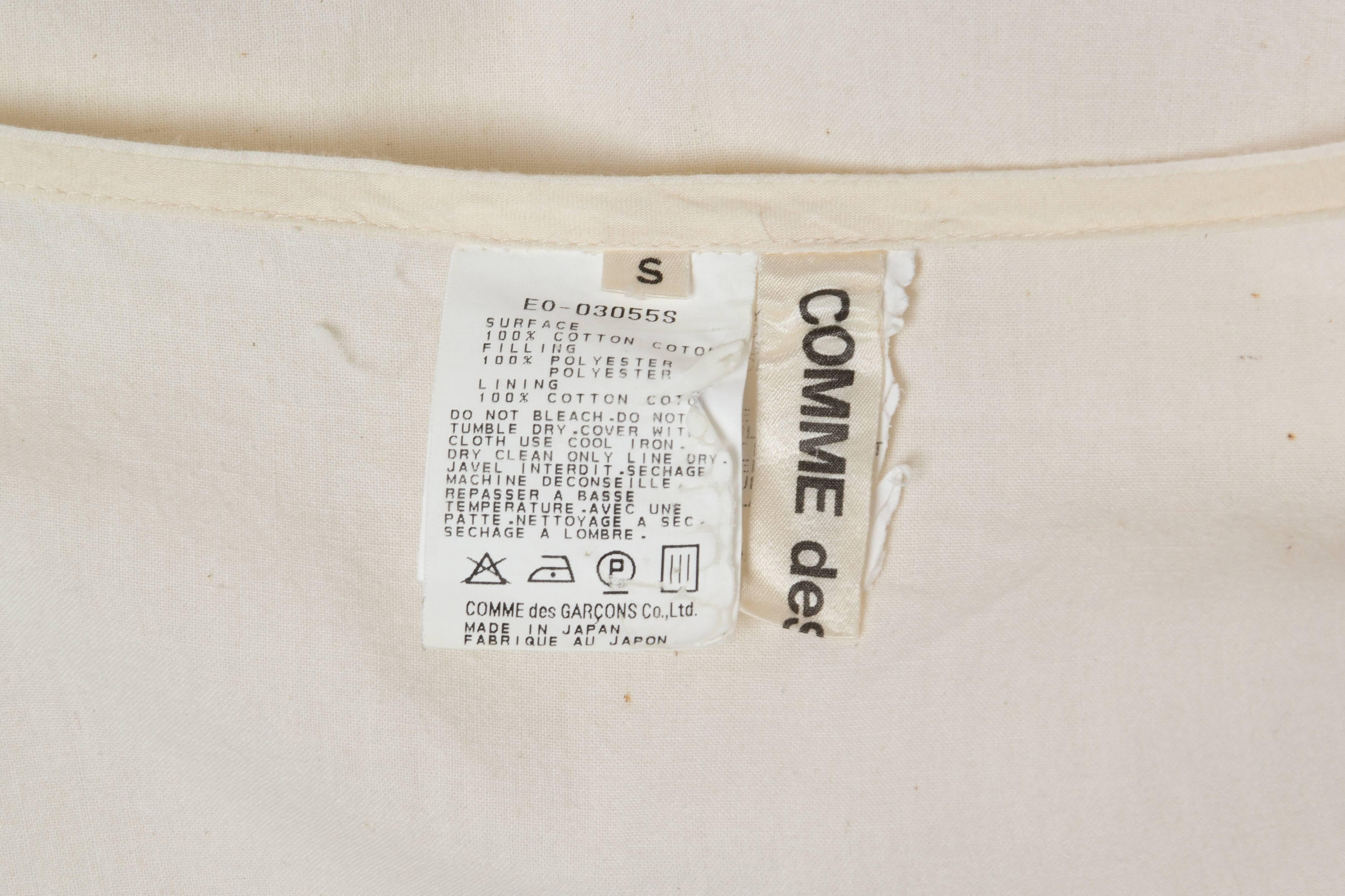 1990S COMME DES GARCONS Cream Cotton Minimalist Two Piece Dress For Sale 5