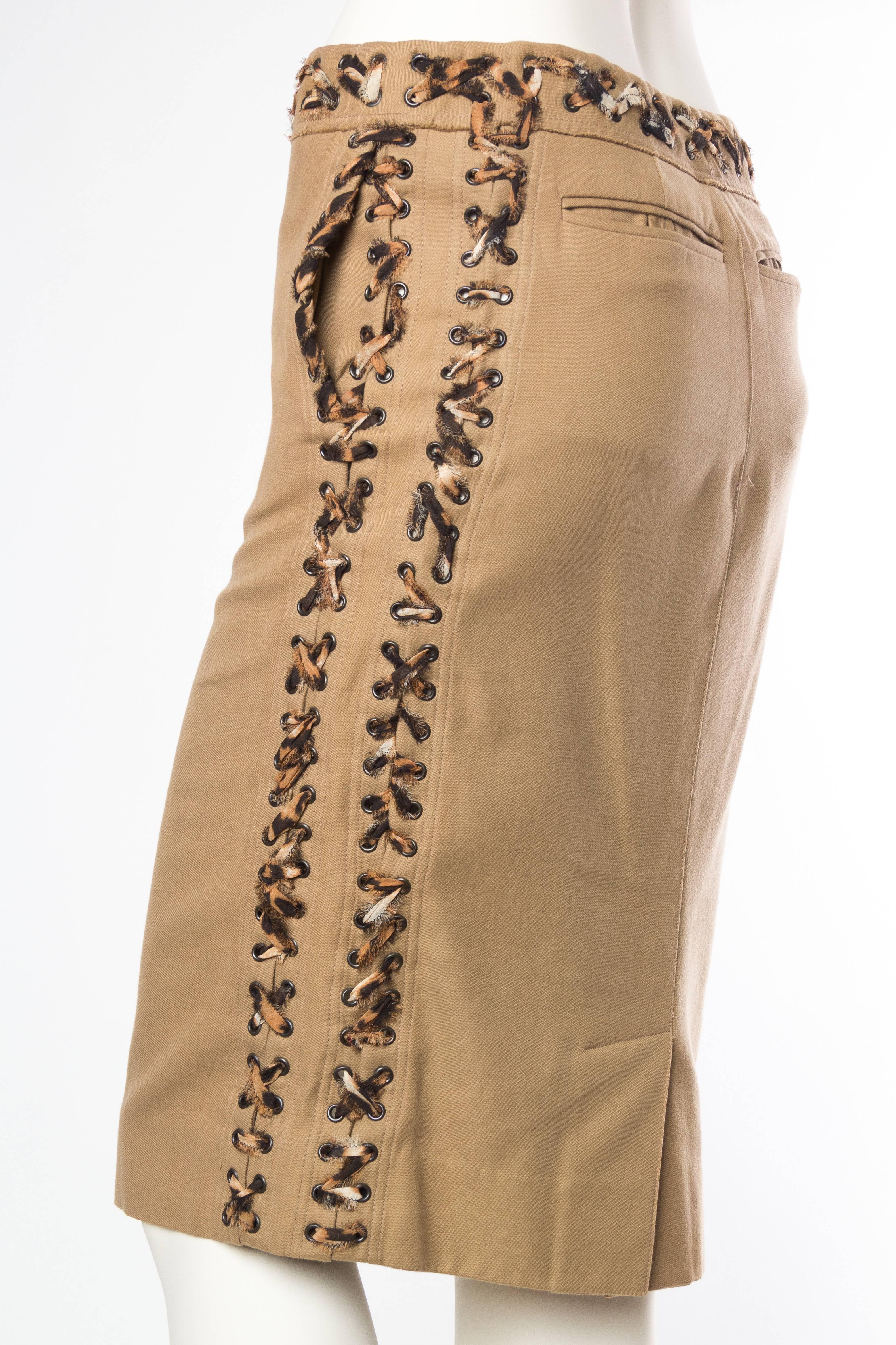 Brown Tom Ford Yves Saint Laurent Safari Skirt