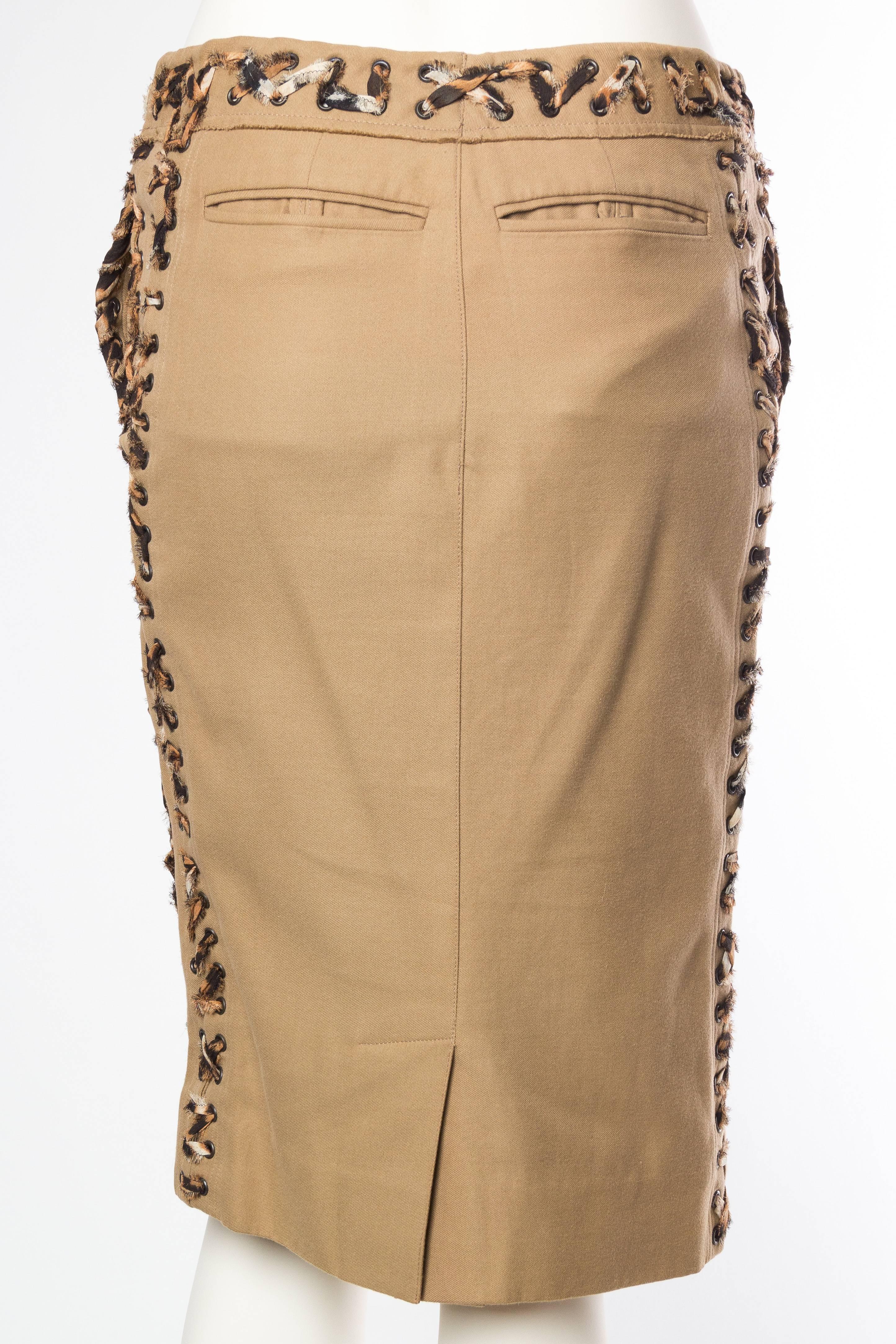 Tom Ford Yves Saint Laurent Safari Skirt In Excellent Condition In New York, NY