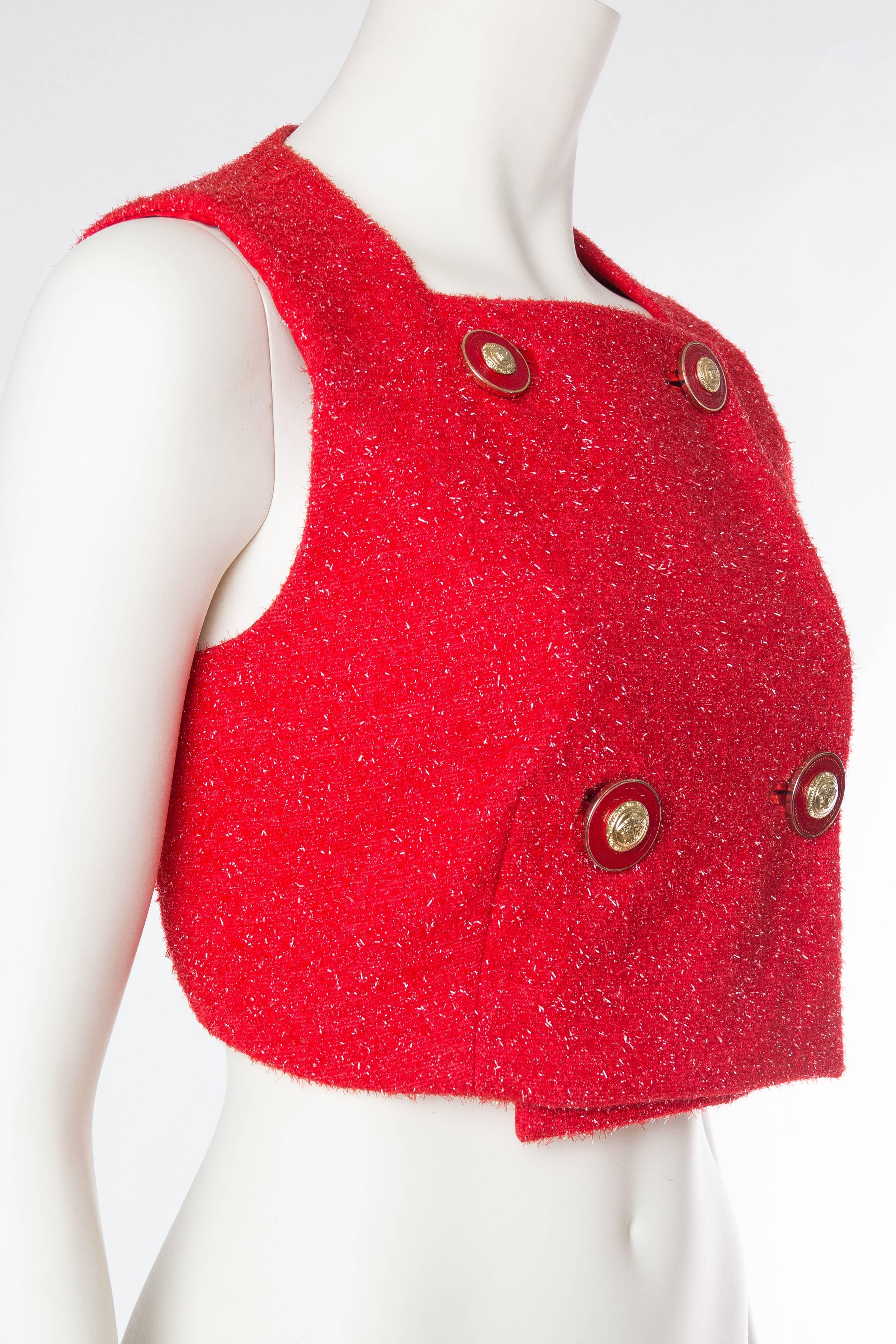 Red Early 1990s Gianni Versace Couture Vest