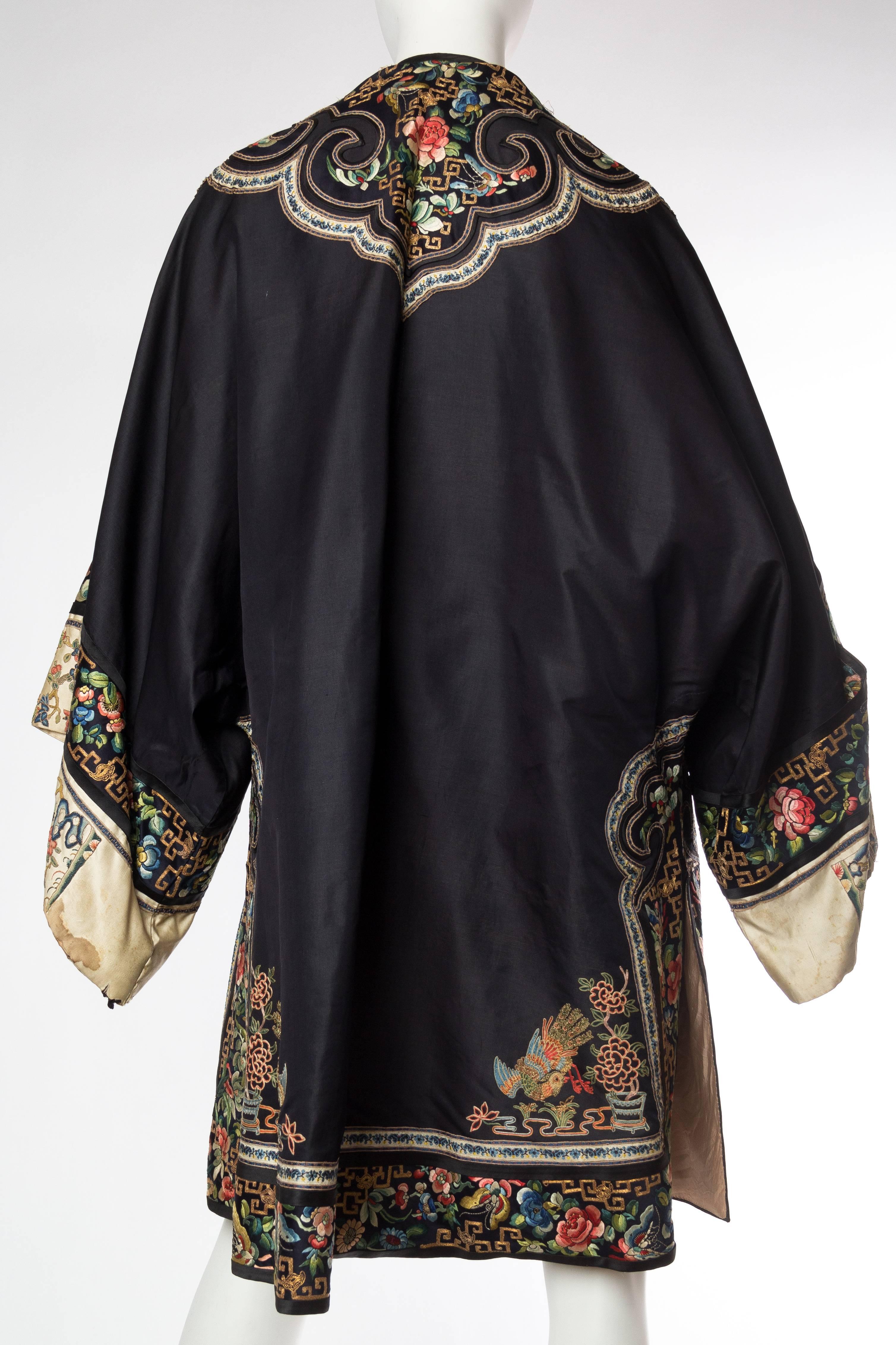 Black Antique Chinese Embroidered Jacket