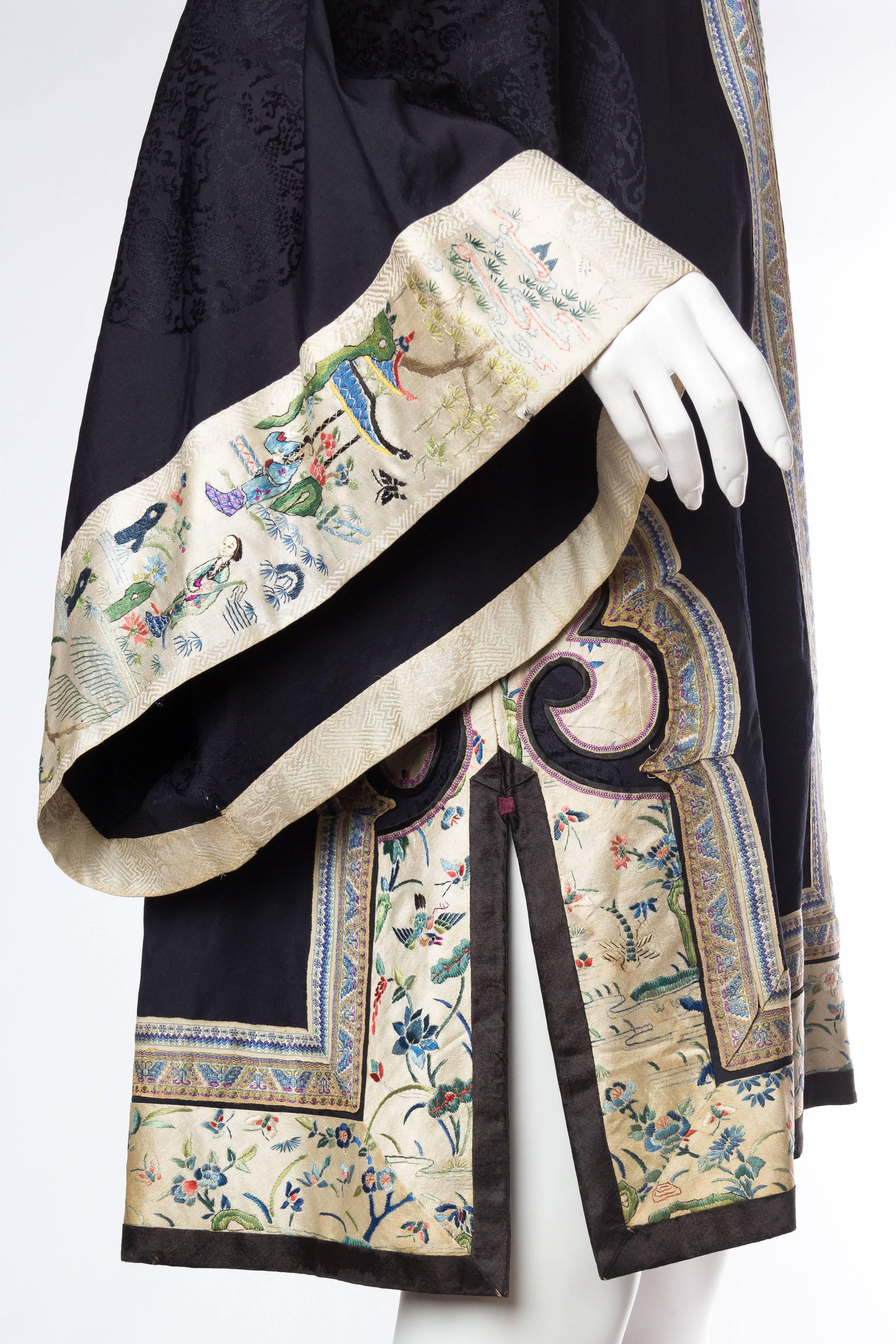 Women's Victorian 1890'S Antique Chinese Embroidered Coat For Sale