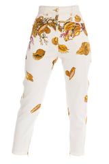 1990s Gianni Versace Shell Print High Waisted Cropped Zip Ankle Jeans