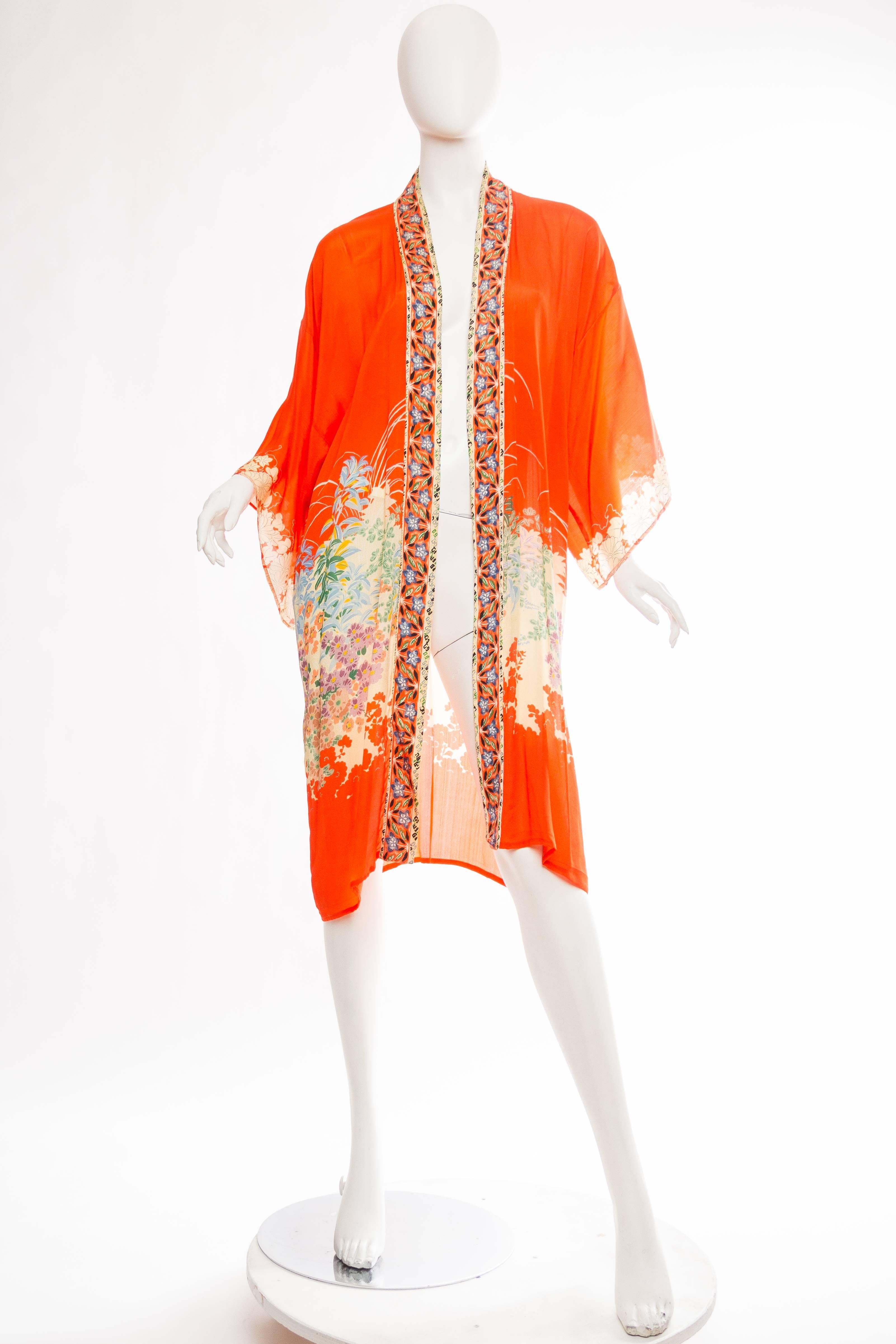 Red 1920s Silk Kimono