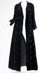 1960s Embossed Velvet Maxi-Coat