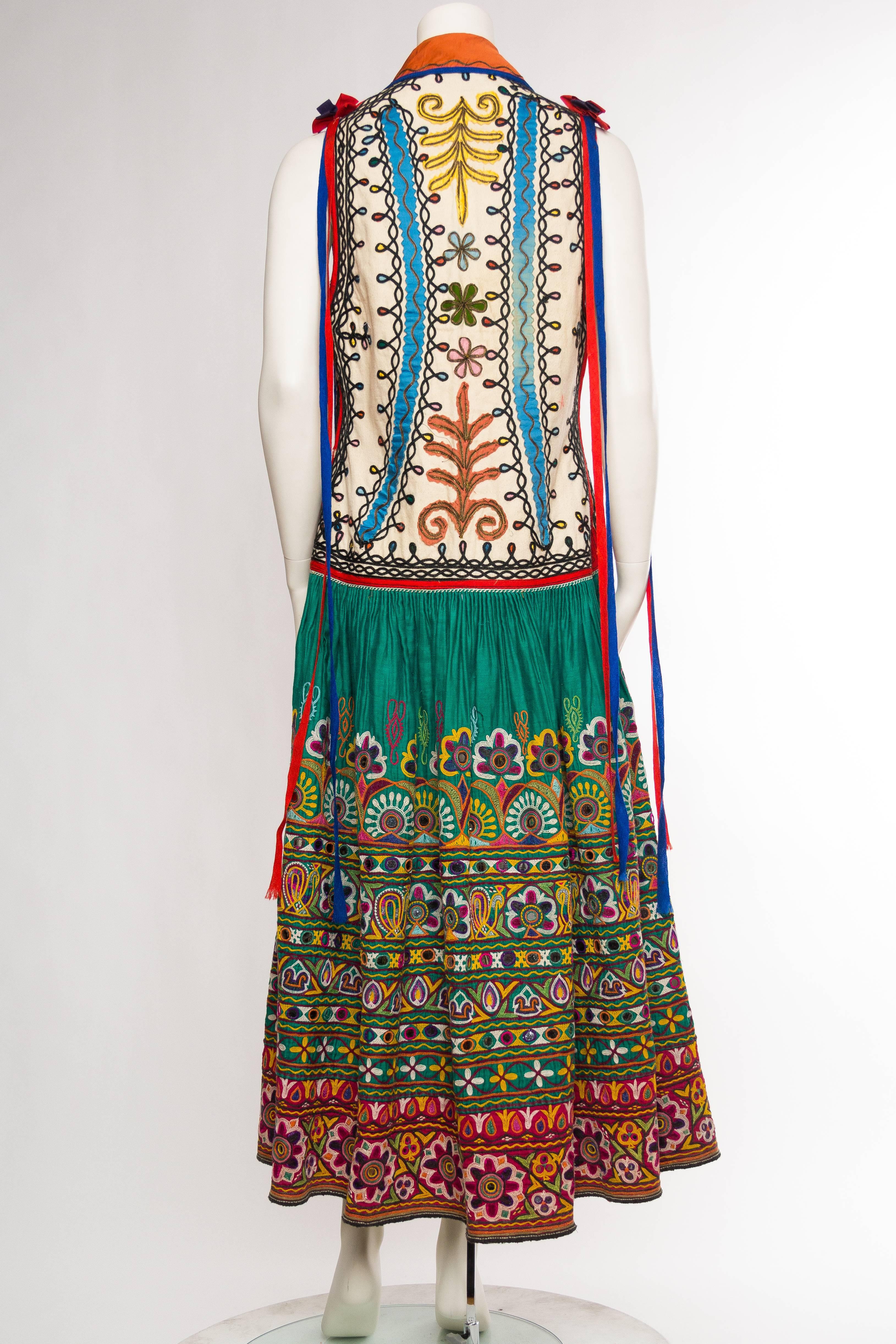 Striking Antique Folkloric Embroidered Duster Vest 1