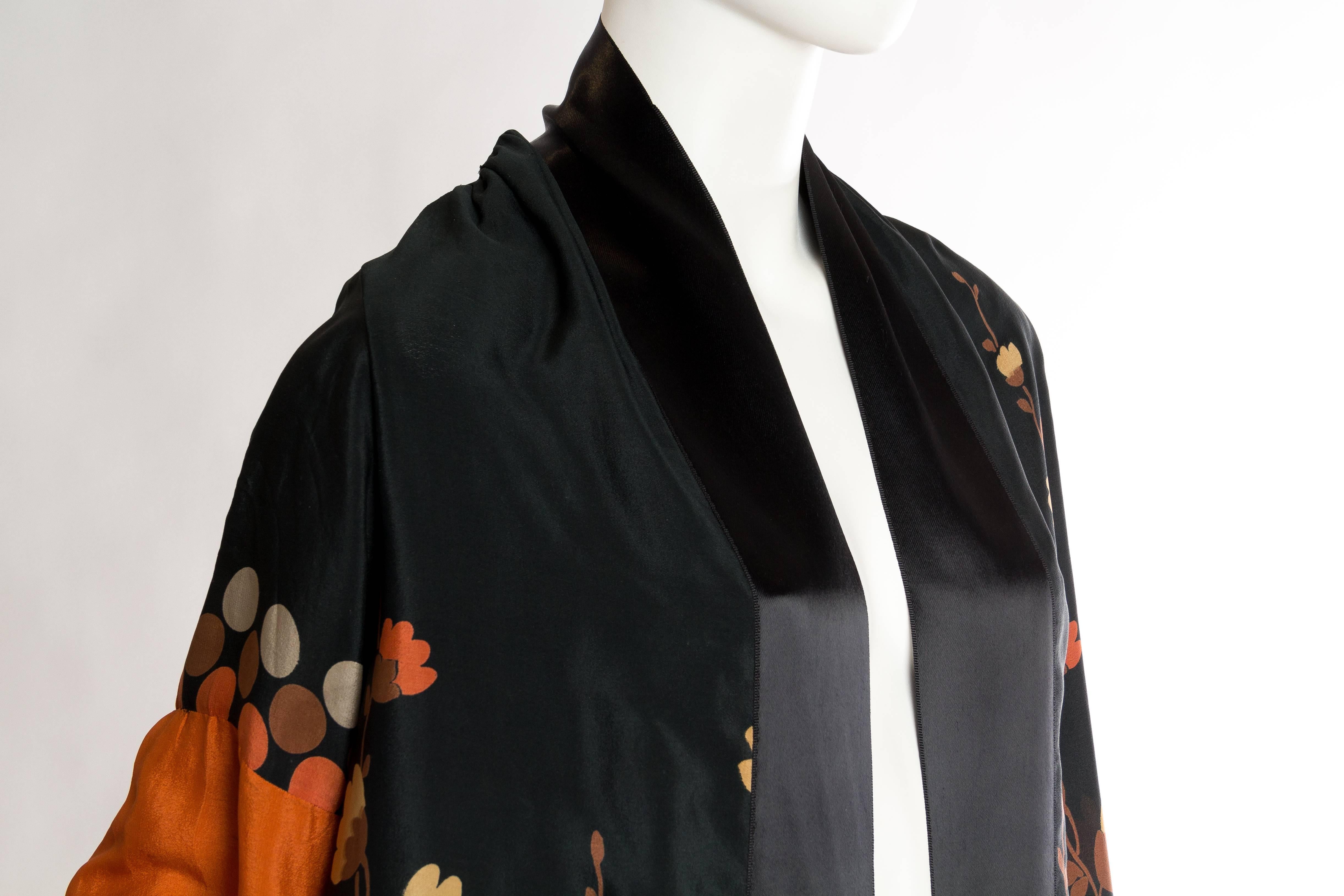 Women's 1920s Silk Dressing Gown Kimono