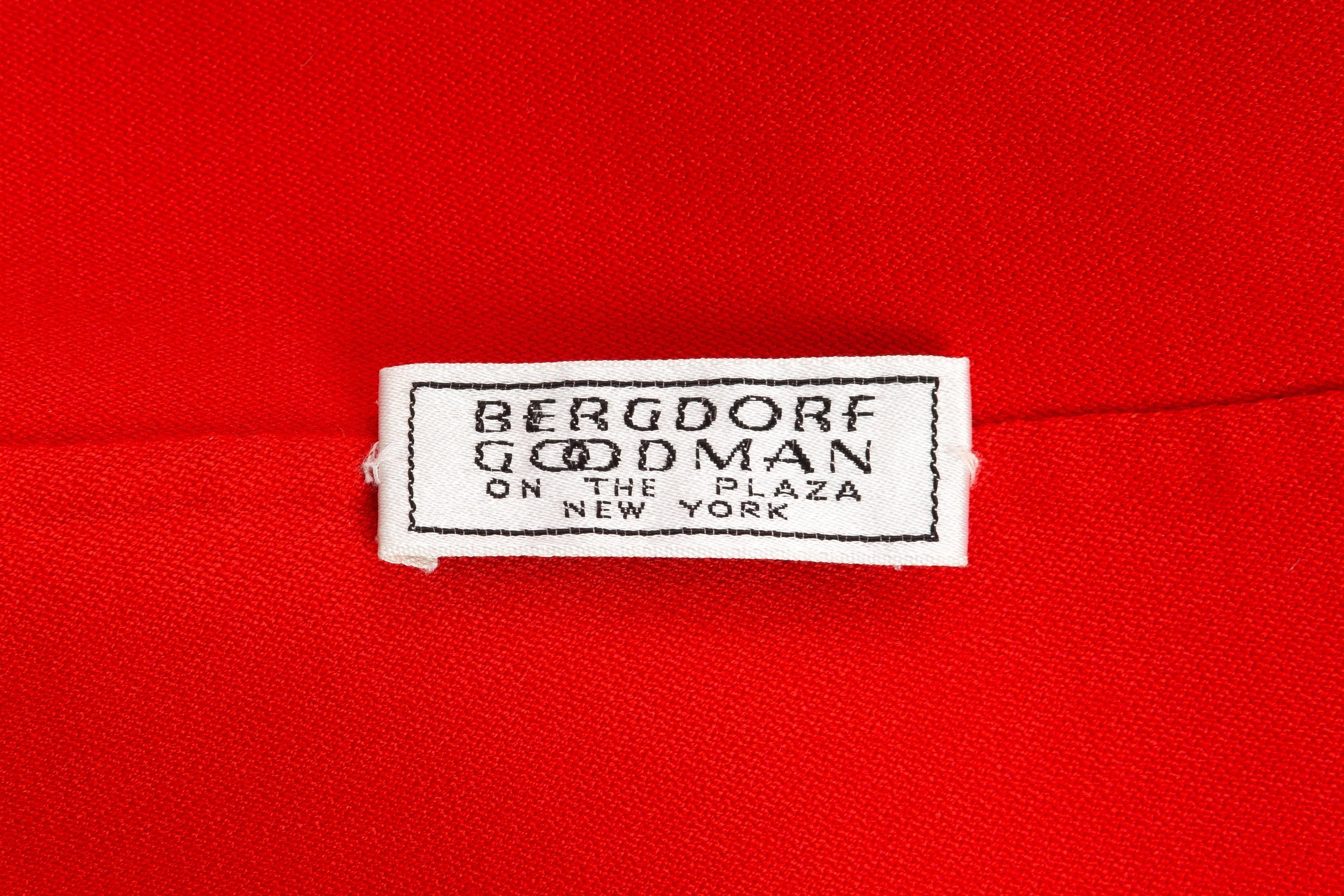 1990'S BILL BLASS Persimmon Red Wool Jacket For Bergdorf Goodman 6