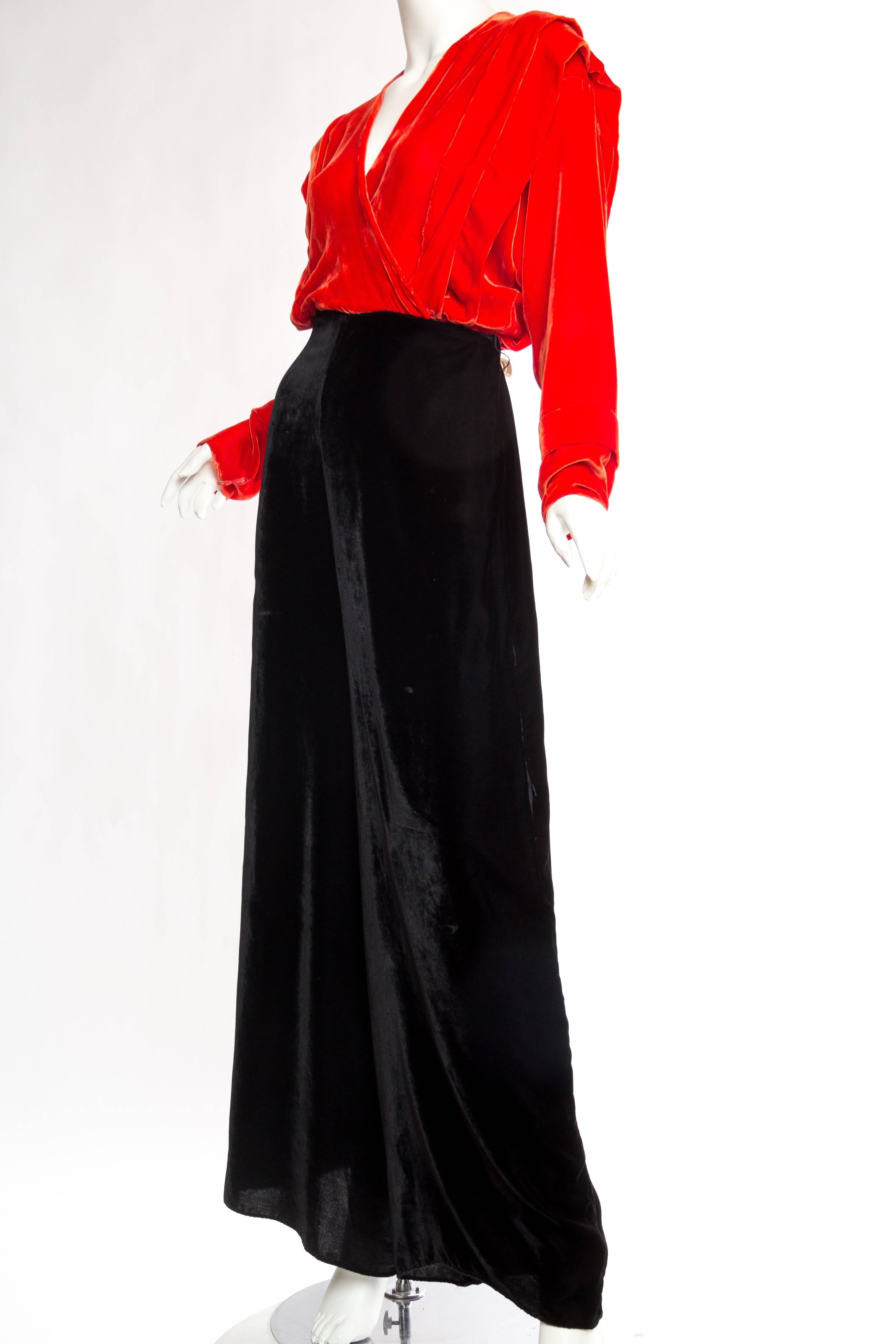 1930s Silk Velvet Jumpsuit In Excellent Condition In New York, NY