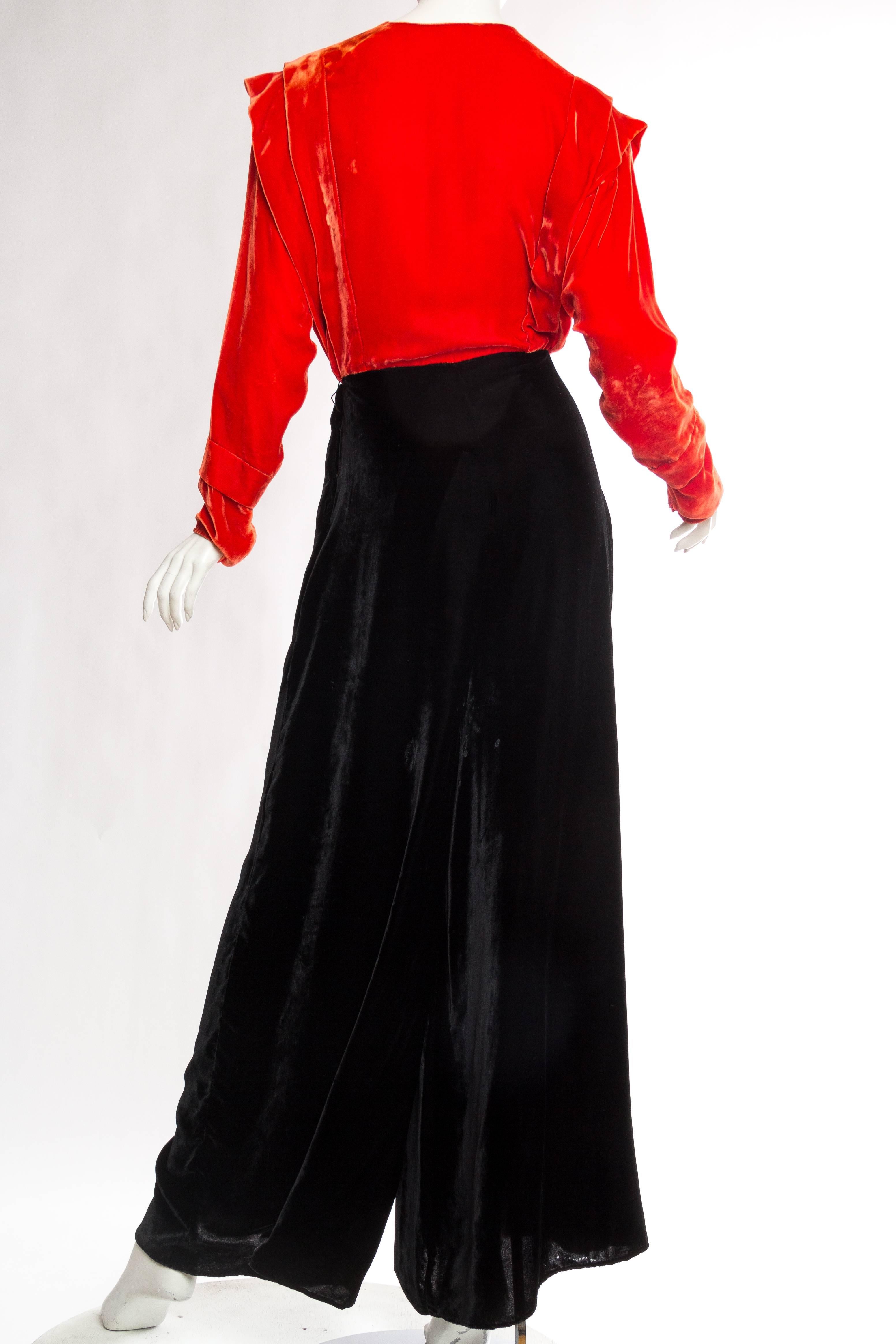 Women's 1930s Silk Velvet Jumpsuit