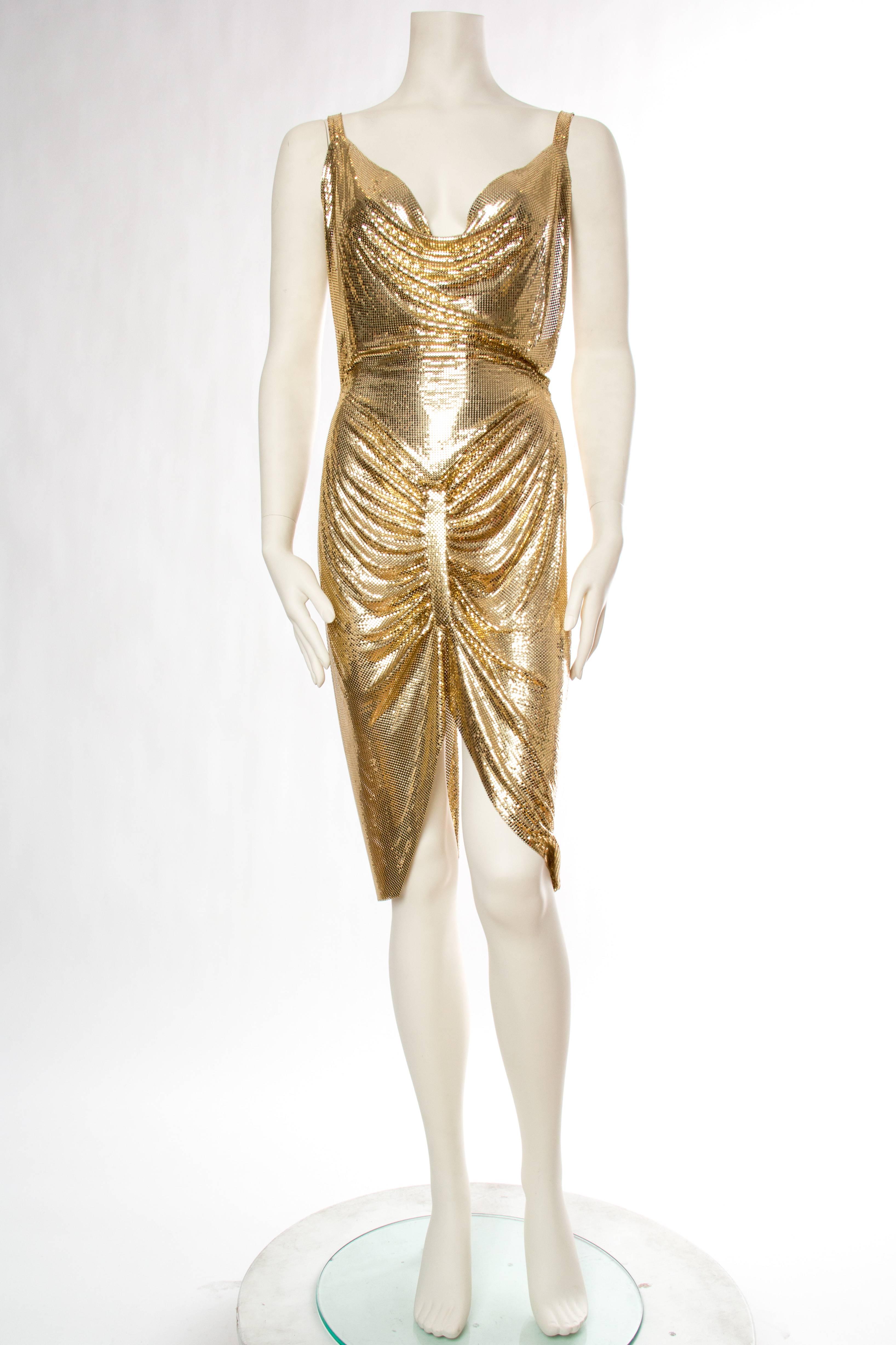 gold dress with hood