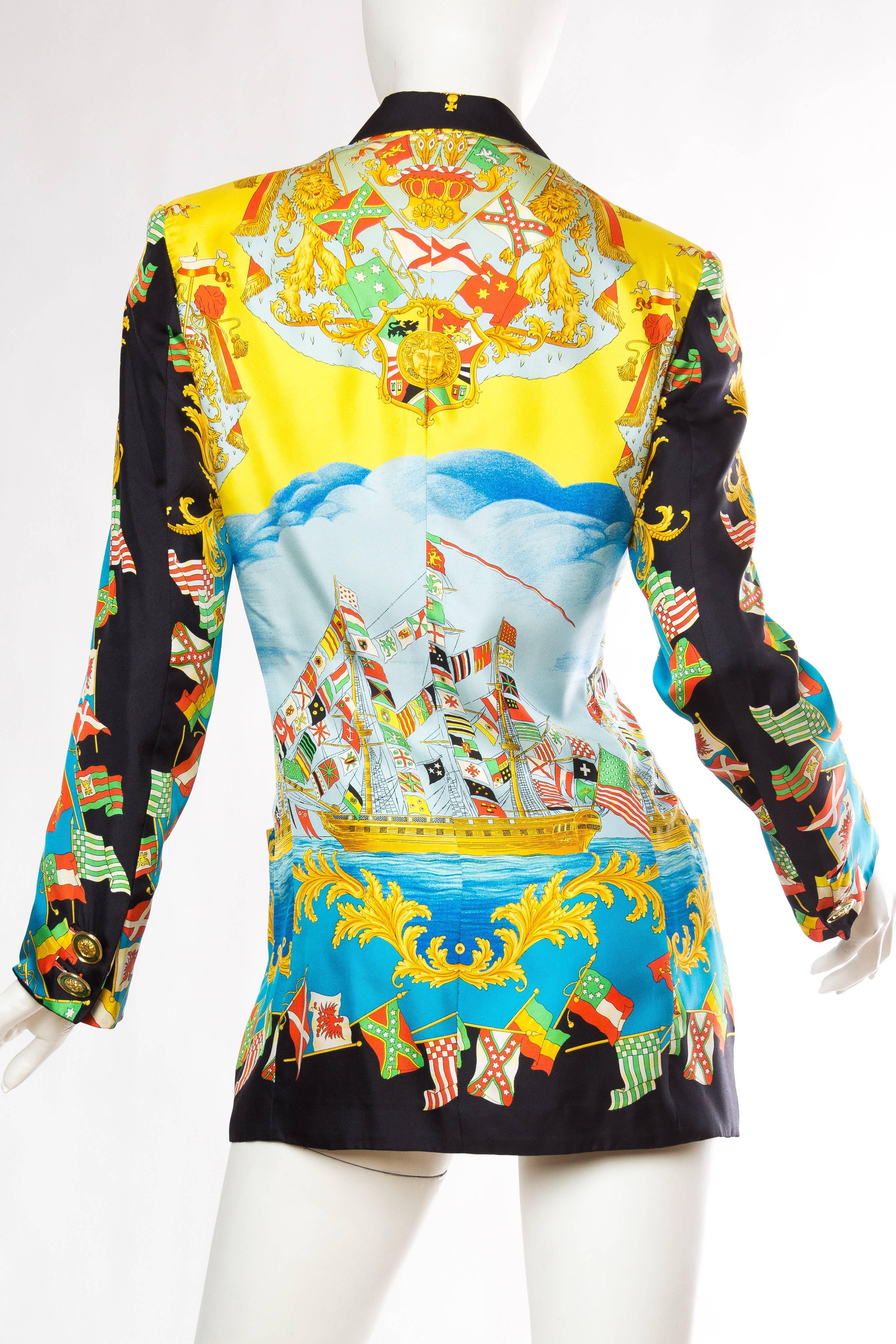 Women's Gianni Versace Couture Mediterranean Nautical Silk Jacket