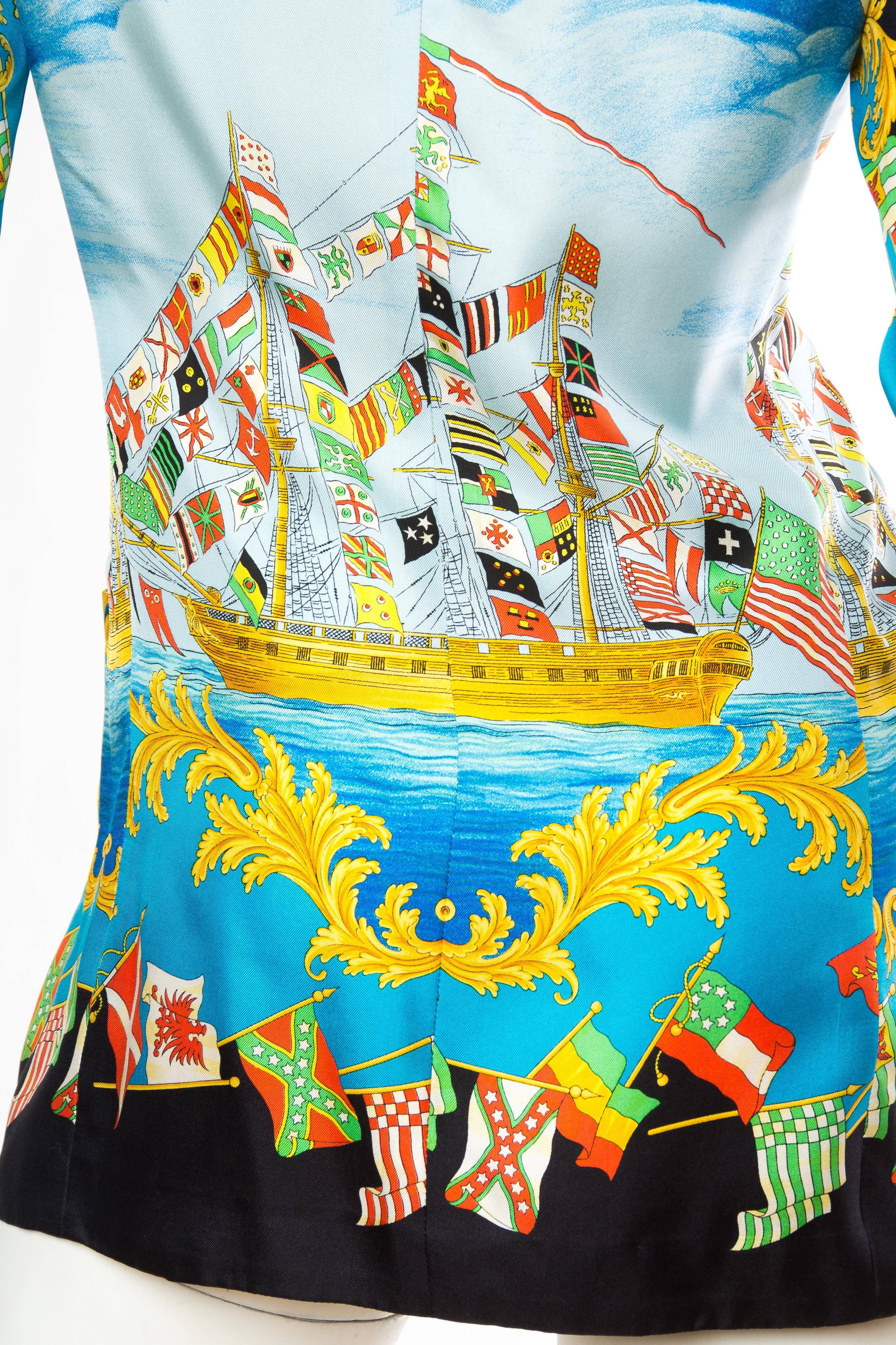 Gianni Versace Couture Mediterranean Nautical Silk Jacket 5