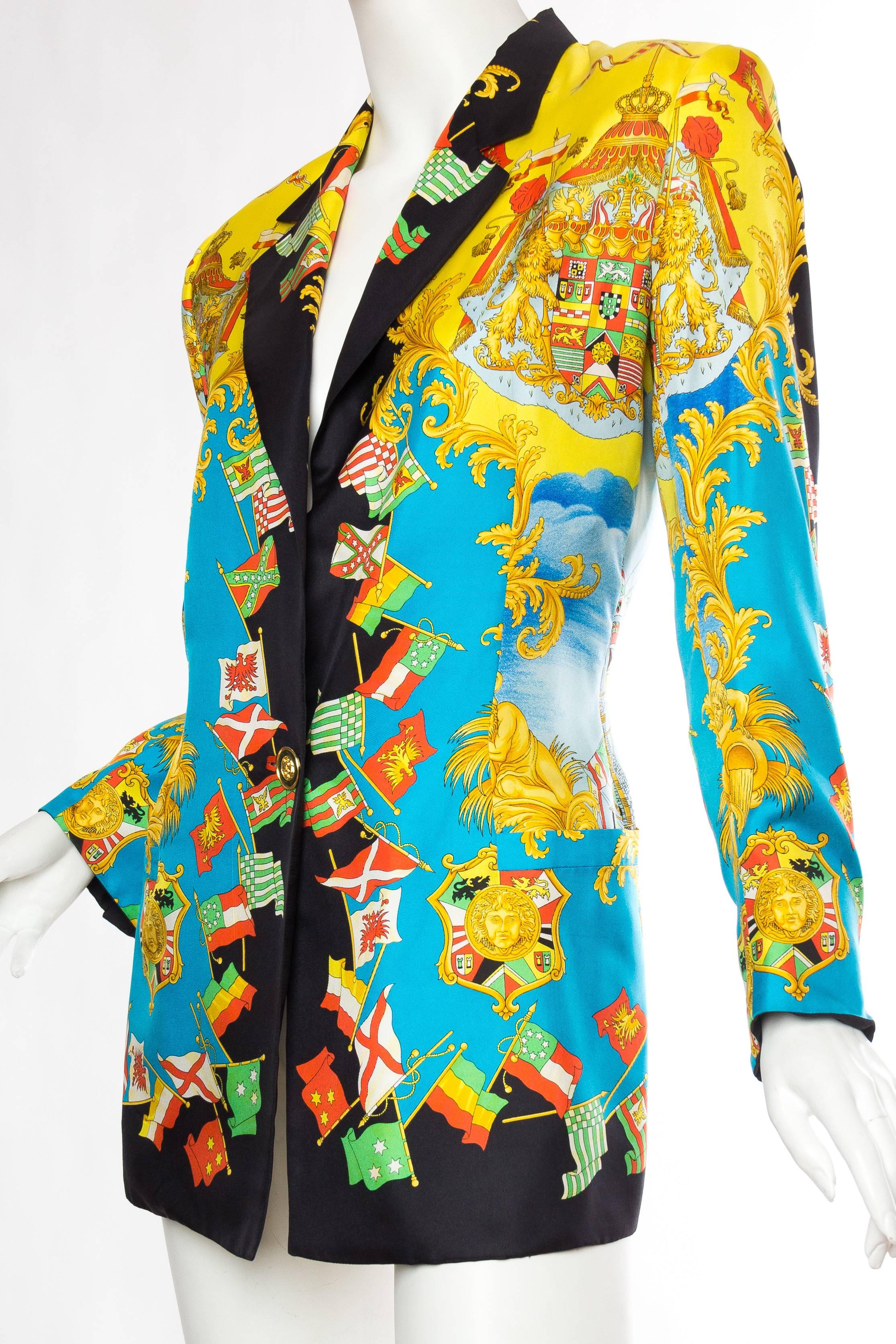 Gianni Versace Couture Mediterranean Nautical Silk Jacket In Excellent Condition In New York, NY