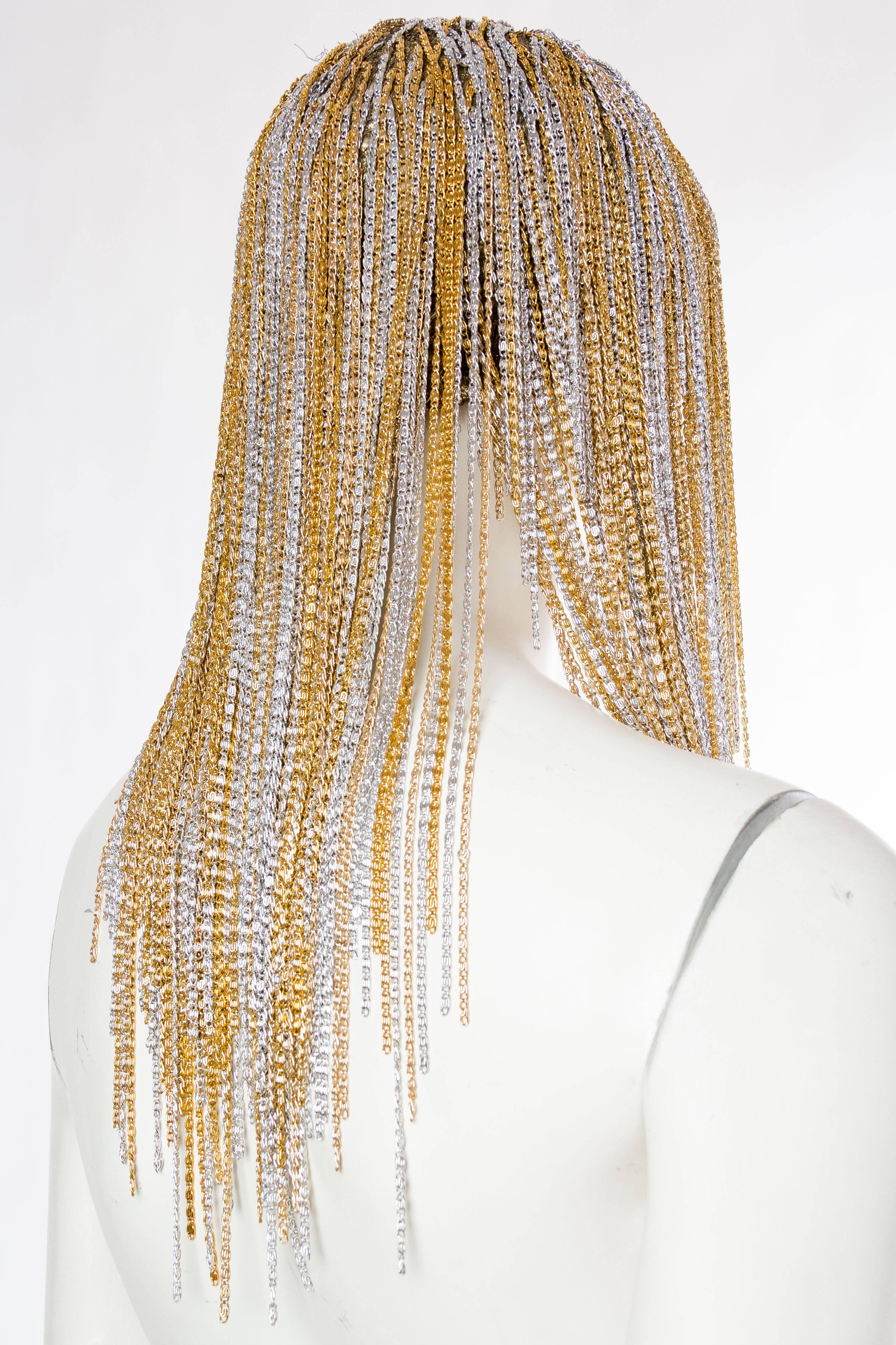 gold metal wig
