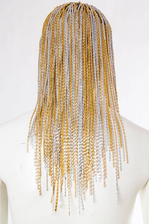 Sensual Metal Chain Wig at 1stDibs gold chain wig, gold metal wig