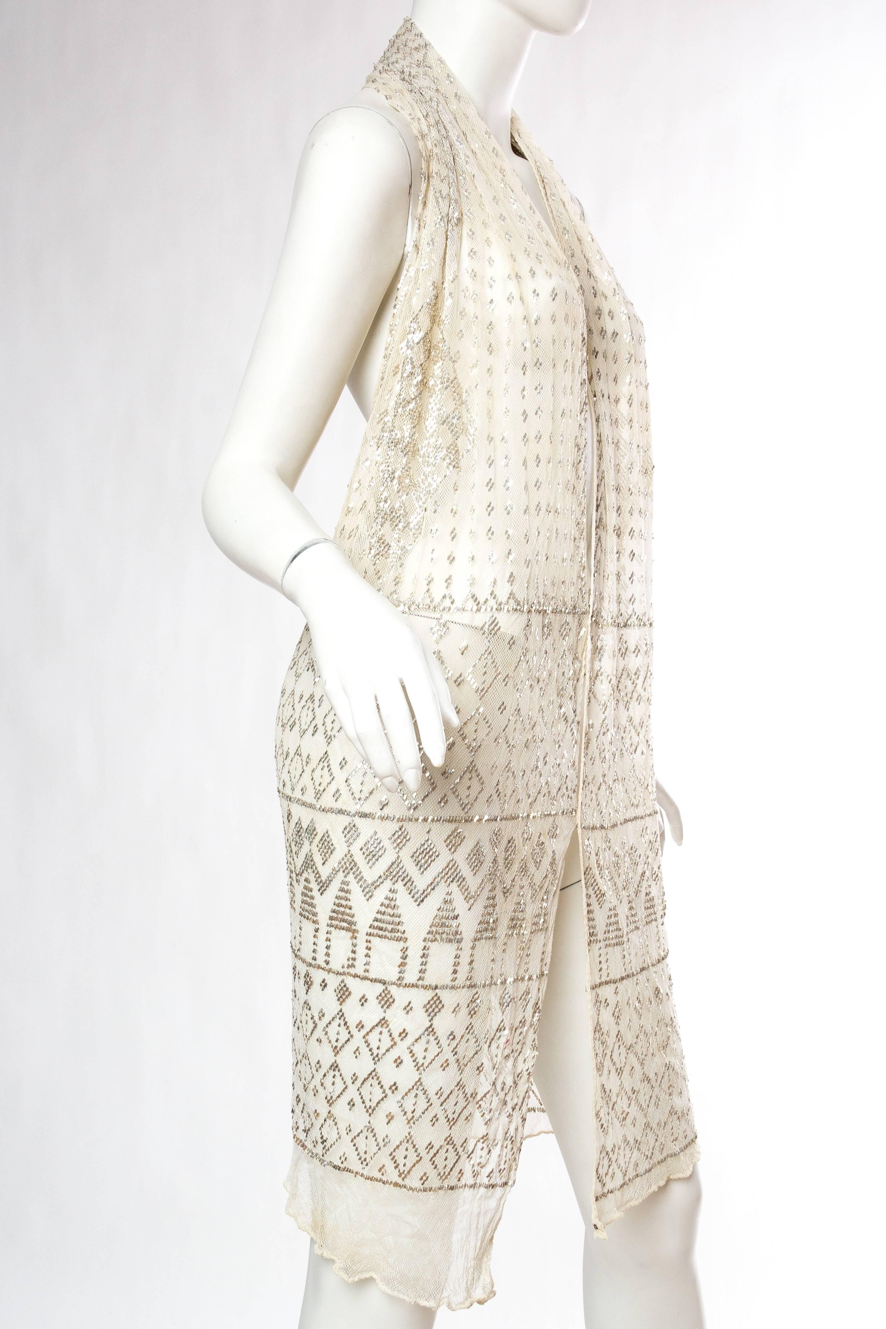 Beige 1920s Egyptian Assuit Shawl