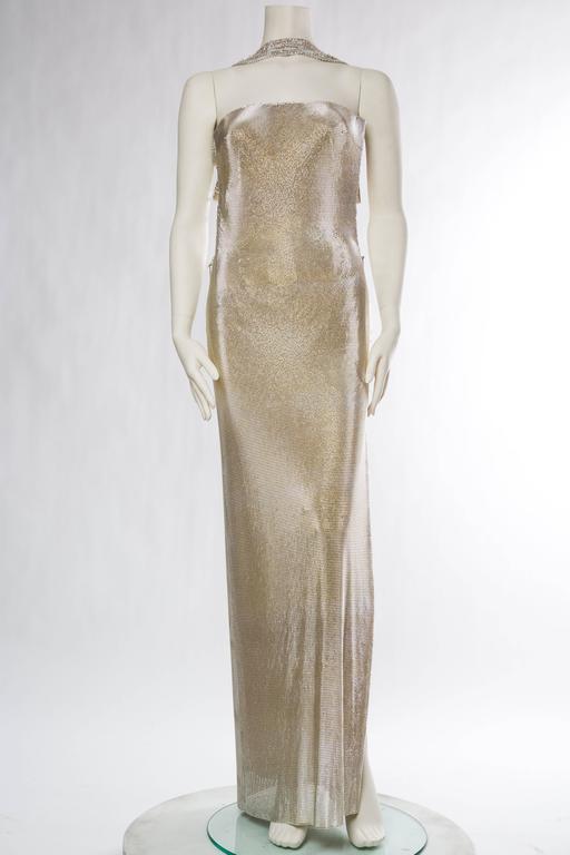 metal mesh dress versace