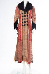 Victorian Paisley Coat with Fox Collar