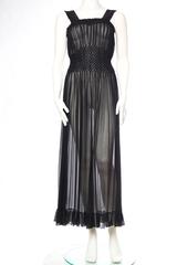 1940s Sheer Chiffon Negligee with Couture Detailing