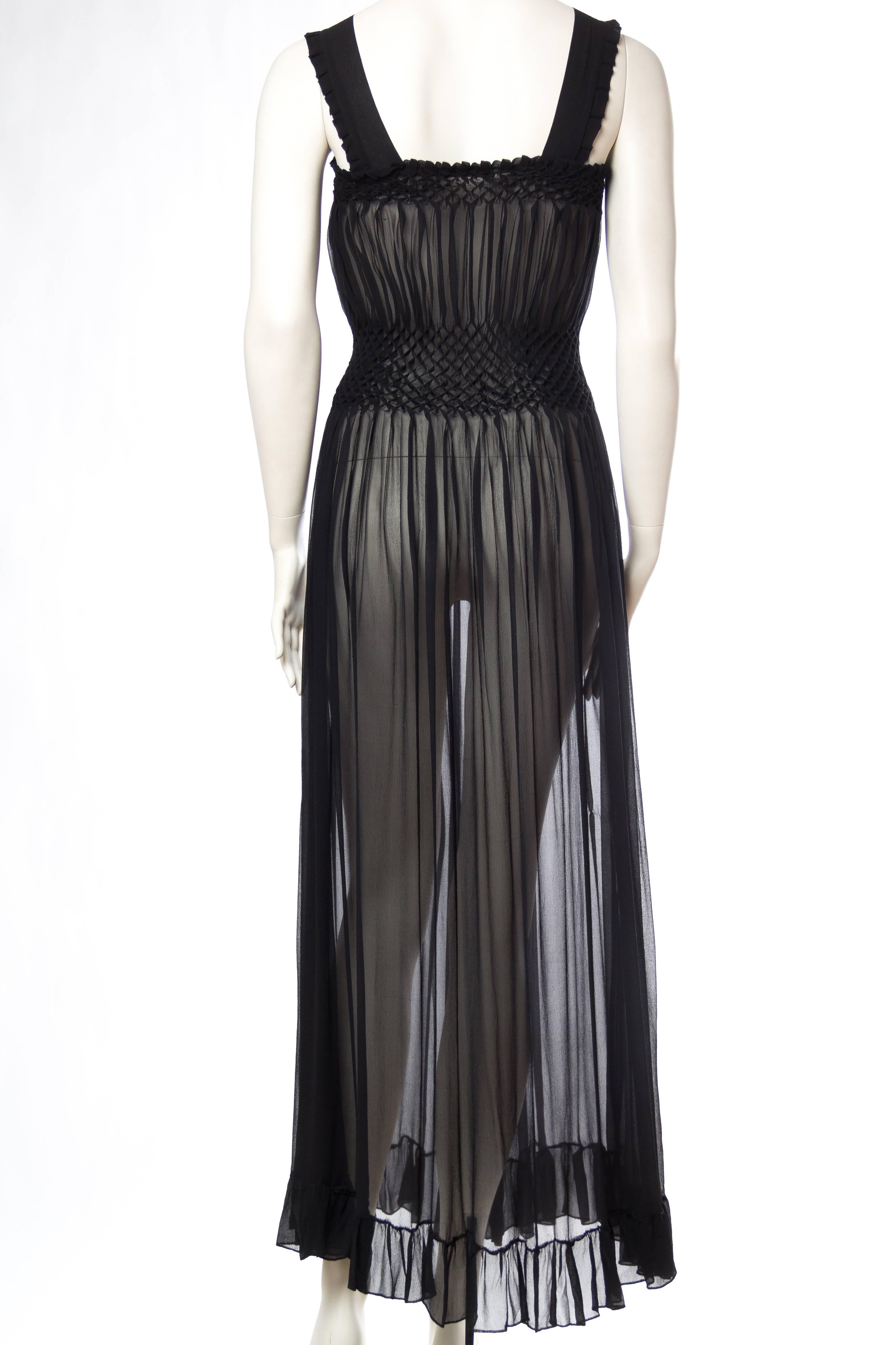 Women's 1940s Sheer Chiffon Negligee with Couture Detailing