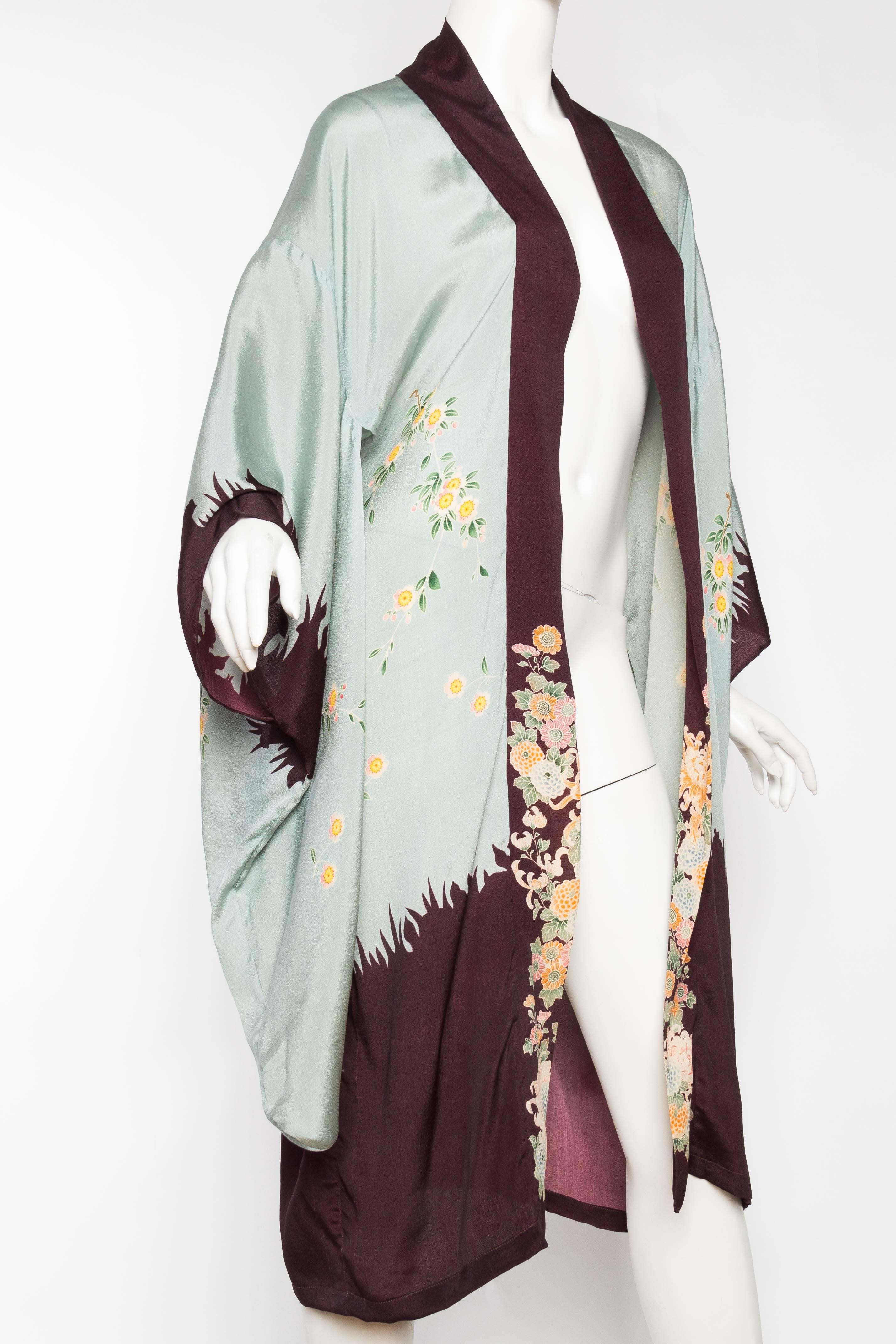 1920s Printed Silk Kimono In Good Condition In New York, NY