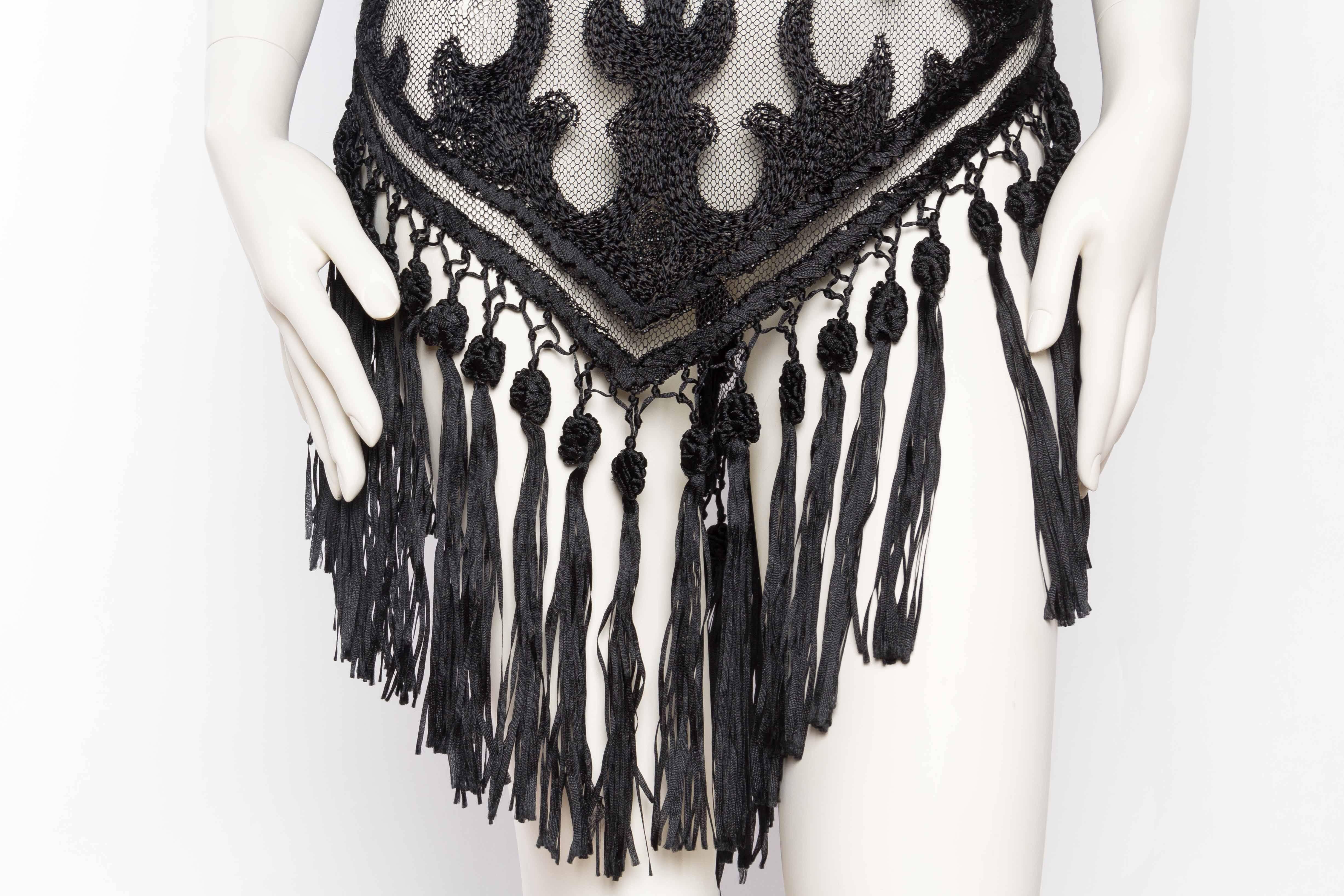 Sheer Mini Dress Made from Hand Embroidered Edwardian Net and antique Lace 3