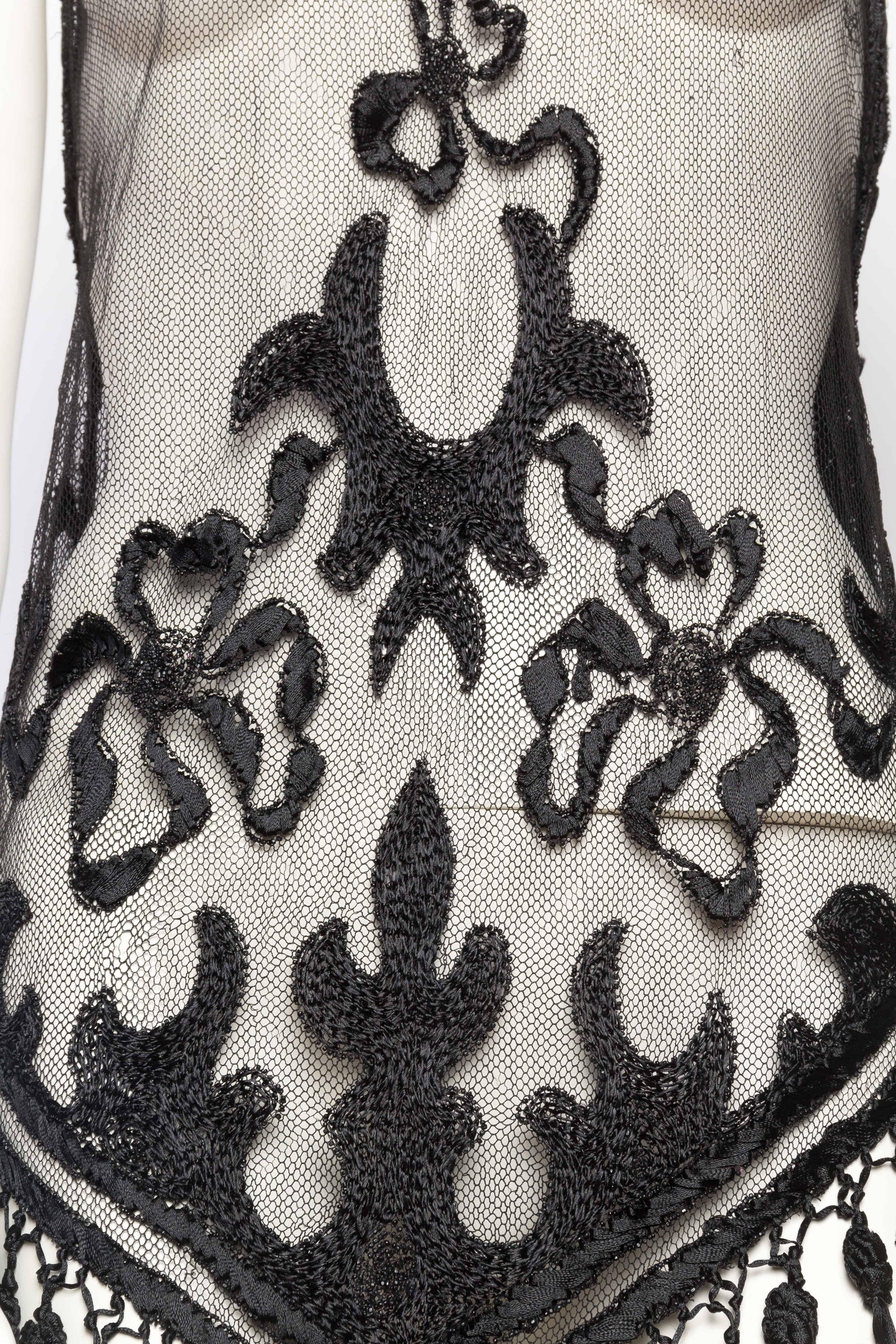 Sheer Mini Dress Made from Hand Embroidered Edwardian Net and antique Lace 4