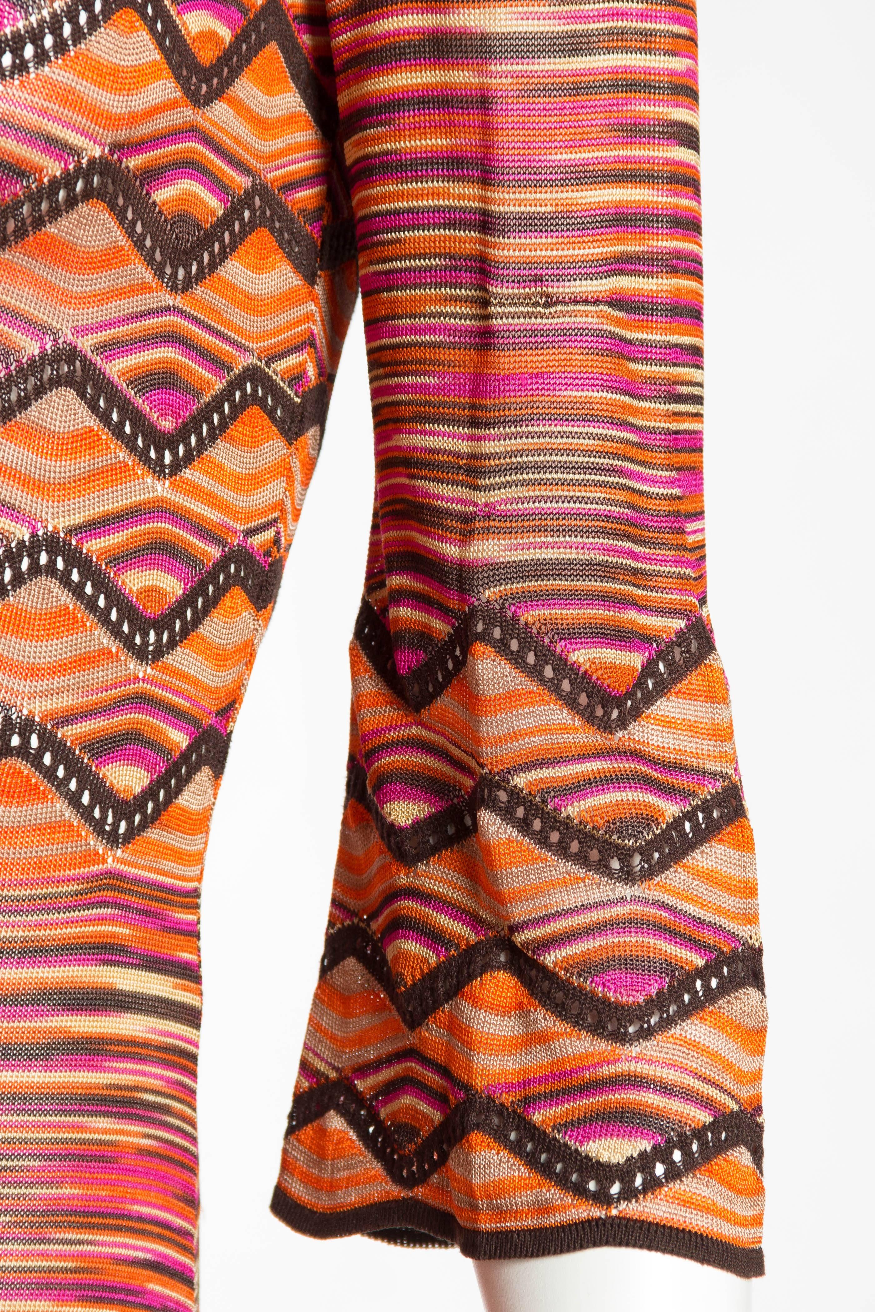 1990S MISSONI Multicolor Copper Rayon Blend Knit Dress 3