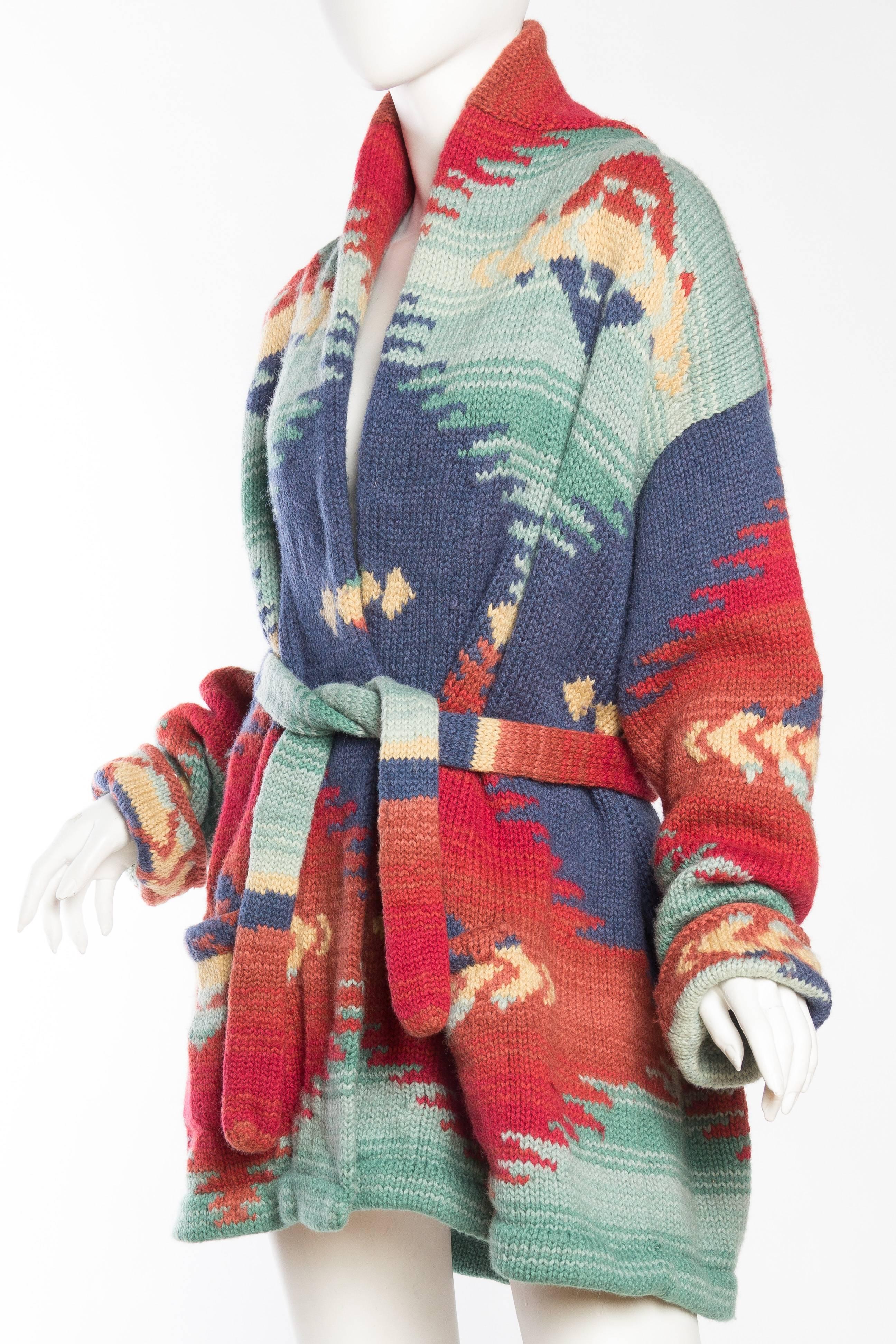Brown Ralph Lauren Hand Knit Navajo Blanket Inspired Sweater