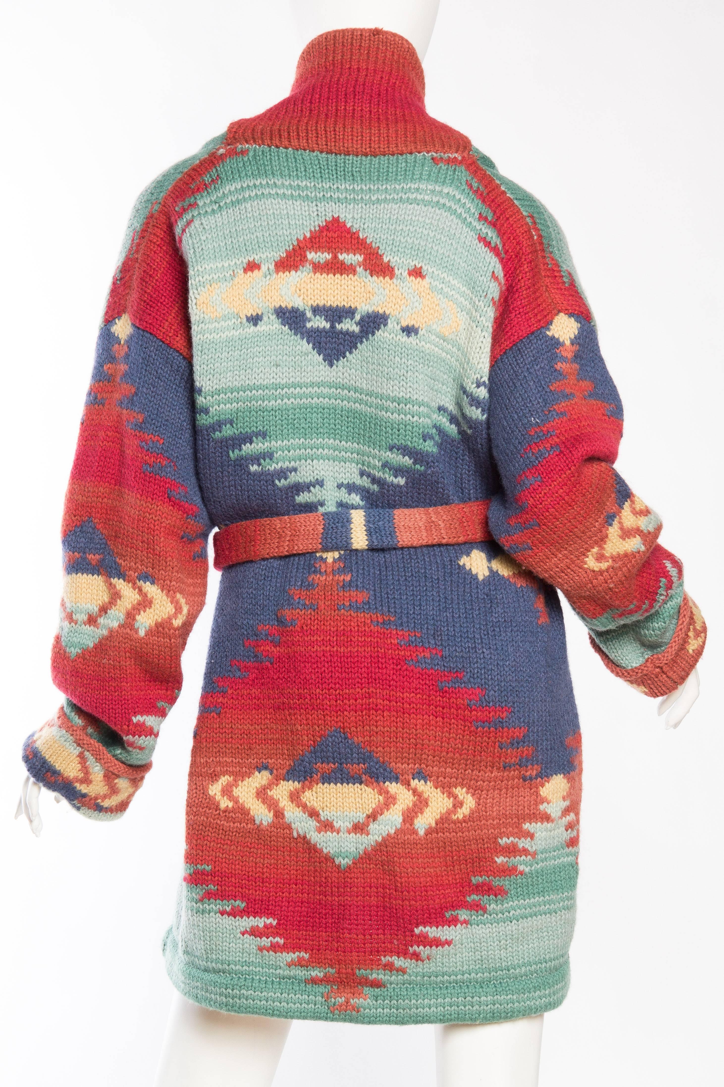 Ralph Lauren Hand Knit Navajo Blanket Inspired Sweater In Excellent Condition In New York, NY
