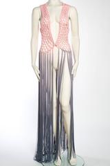 Dip-Dyed Crochet Boho Vest with Floor Length Fringe