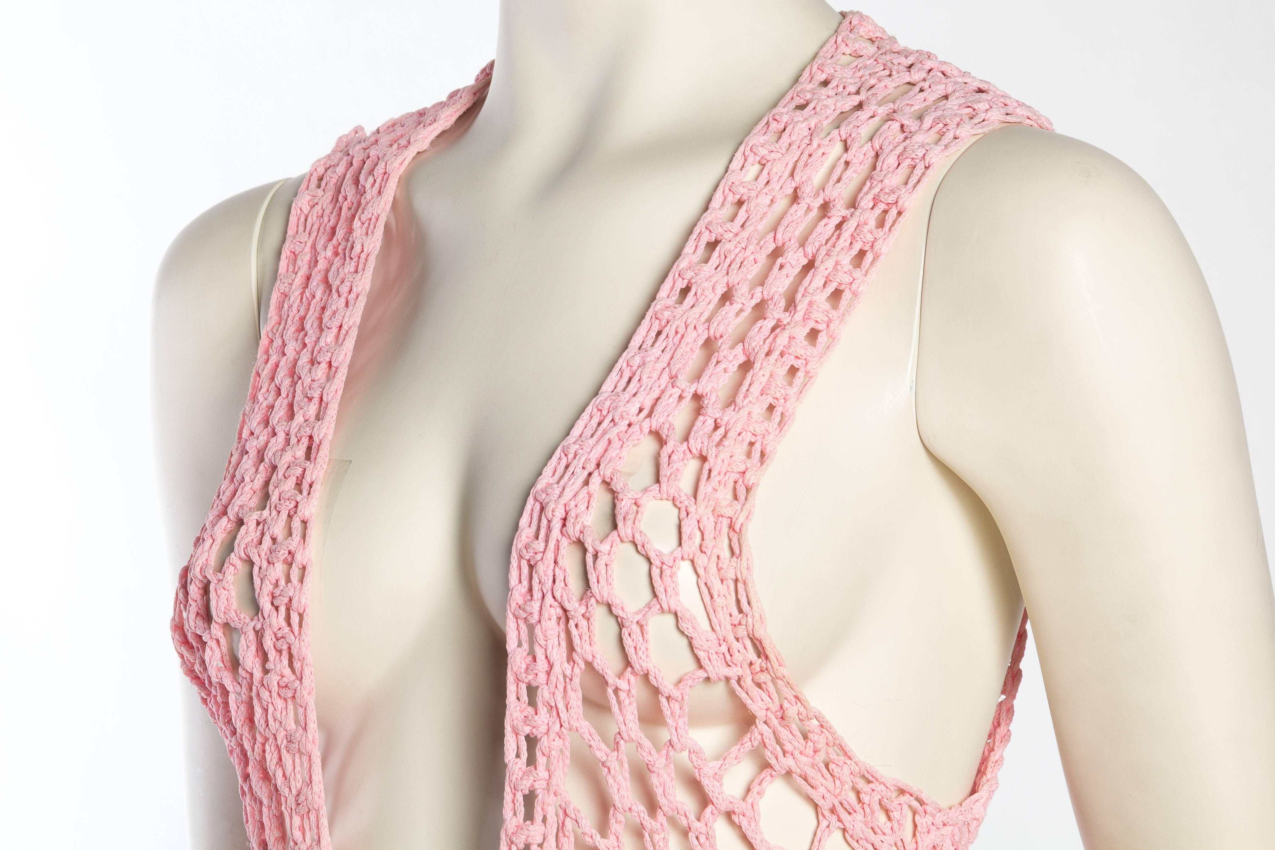 Dip-Dyed Crochet Boho Vest with Floor Length Fringe 2