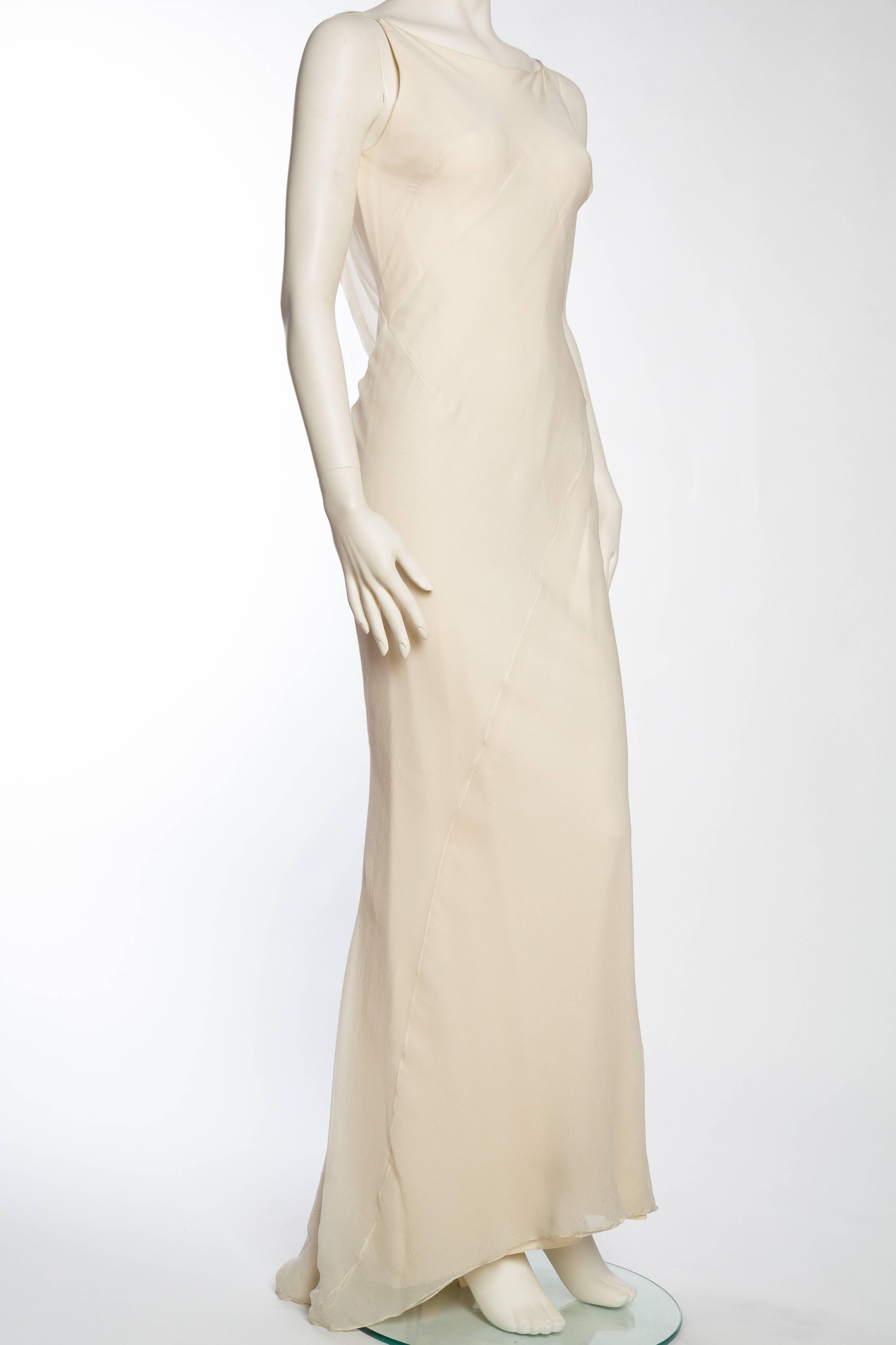 ivory silk gown