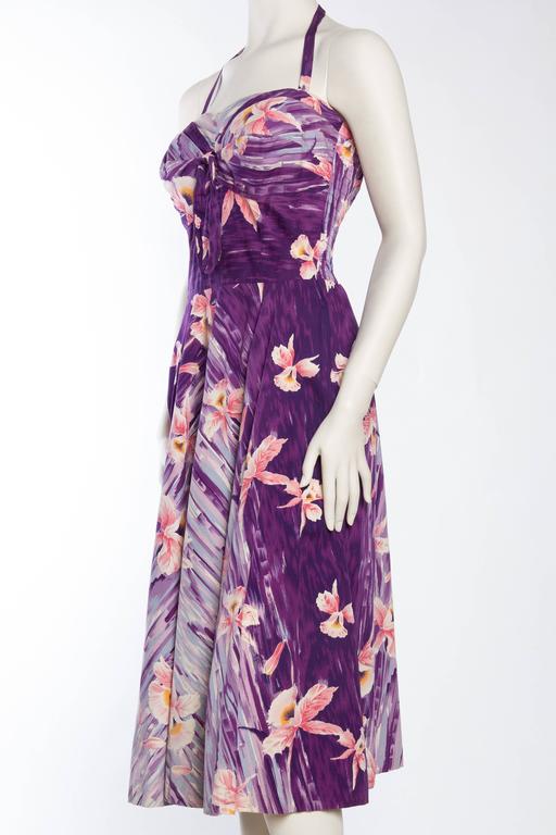 1940s 1950s Tropical Hawaiian Swing Dress at 1stDibs