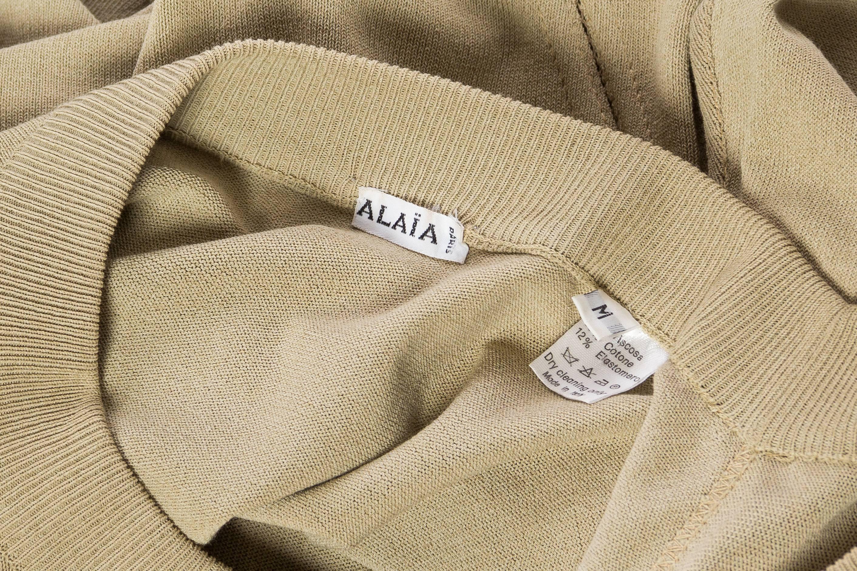 1980S AZZEDINE ALAIA Beige Cotton Blend Oversized Slouchy Sweater 6