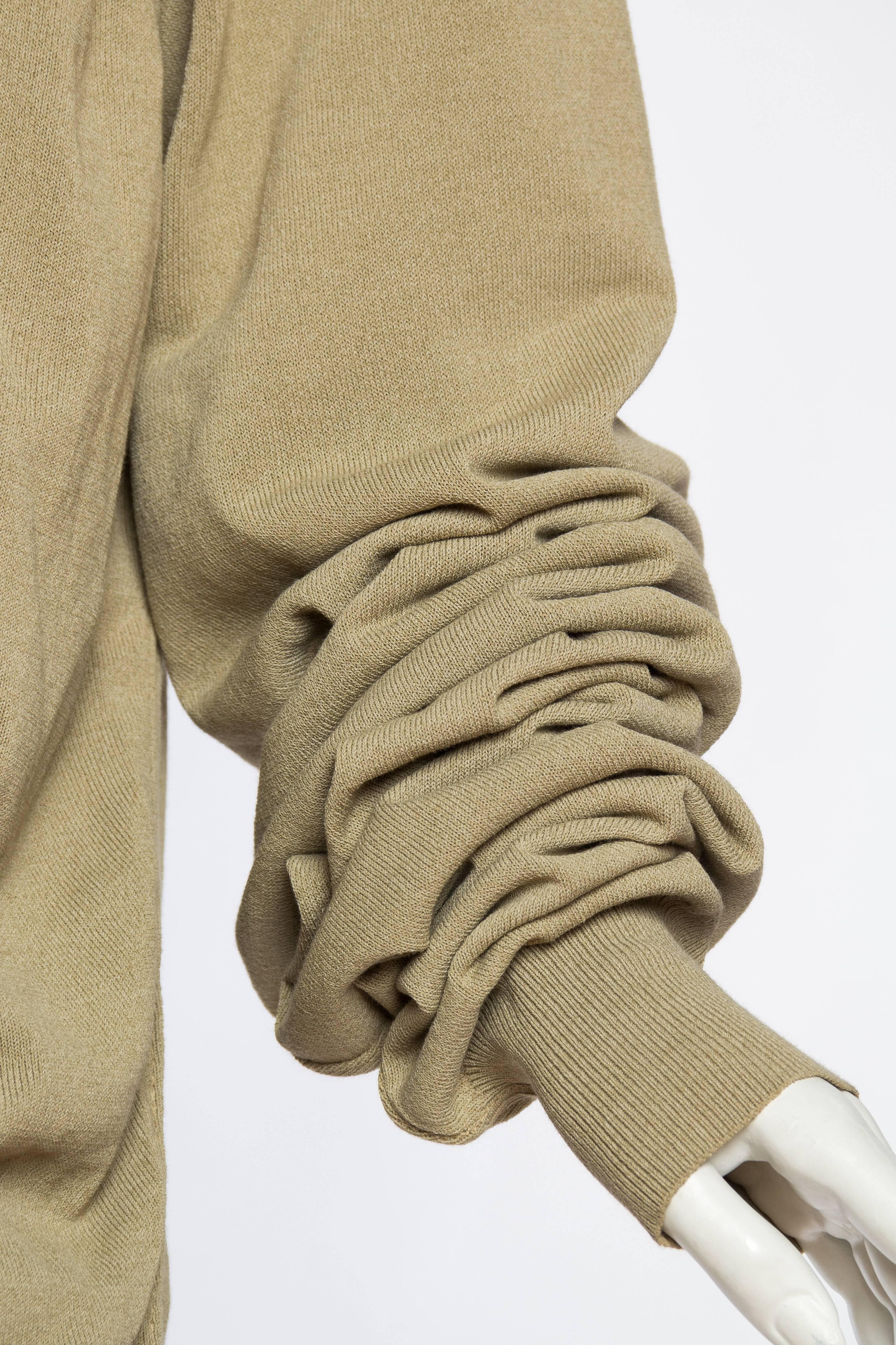 1980S AZZEDINE ALAIA Beige Cotton Blend Oversized Slouchy Sweater 3