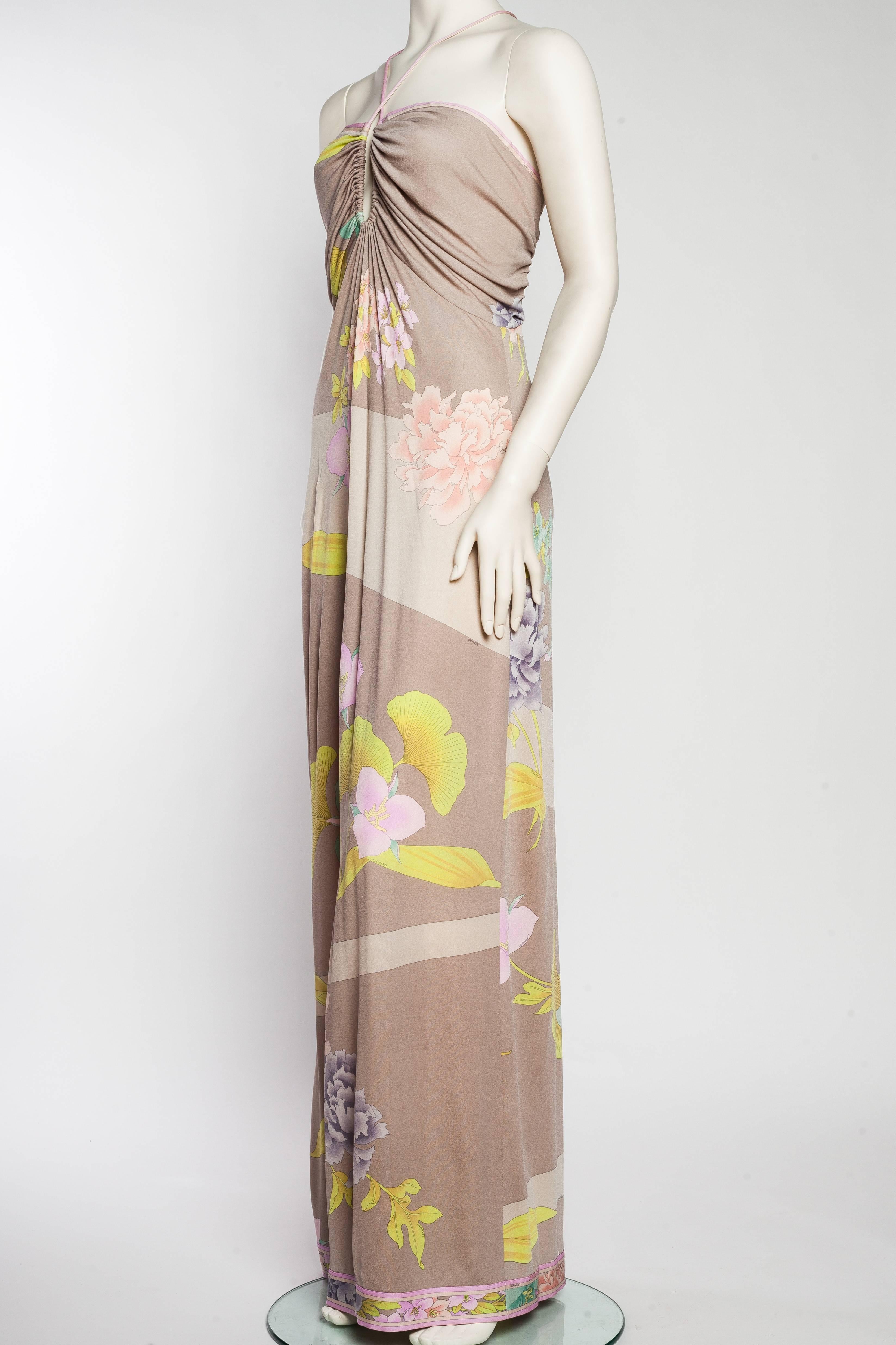 Women's 1970S LEONARD Silk Jersey Gown Dress