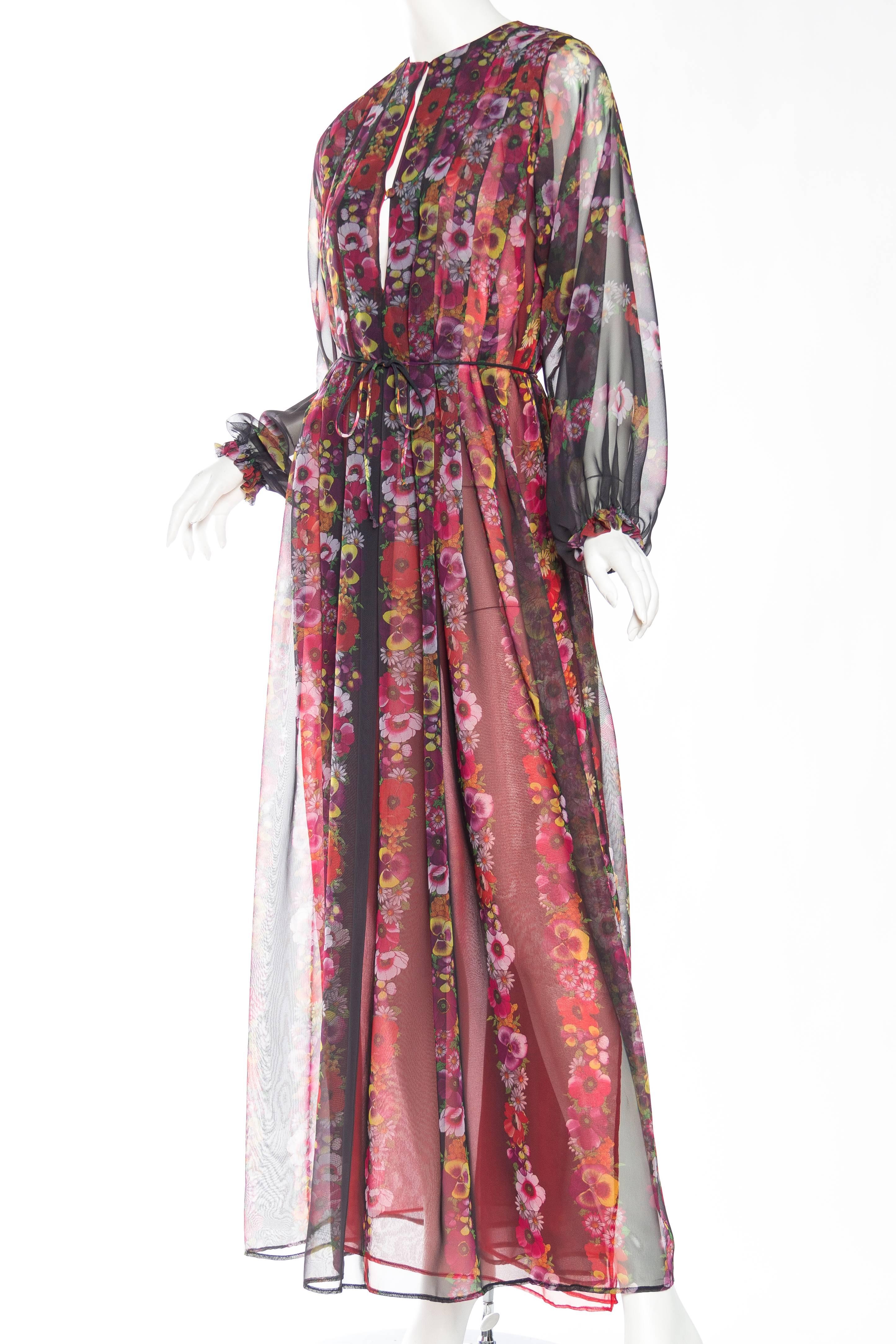 Women's 1970s Giorgio Sant Angelo Sheer Chiffon boho Dress