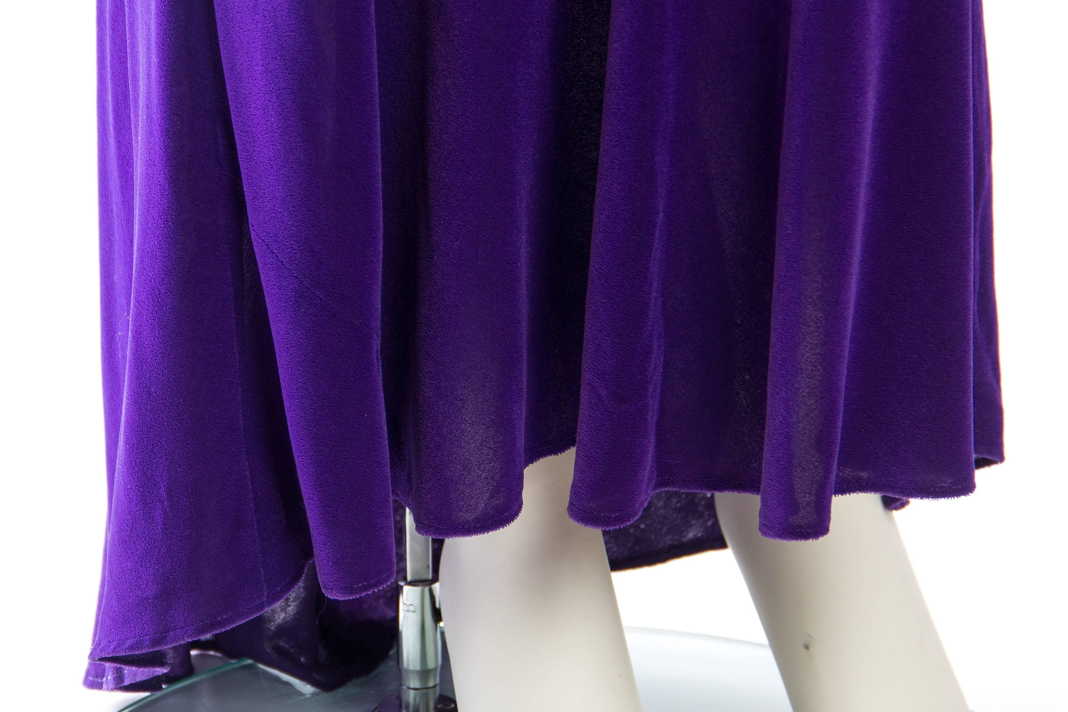 Backless 1930s Bias Cut Purple Velvet Gown 3