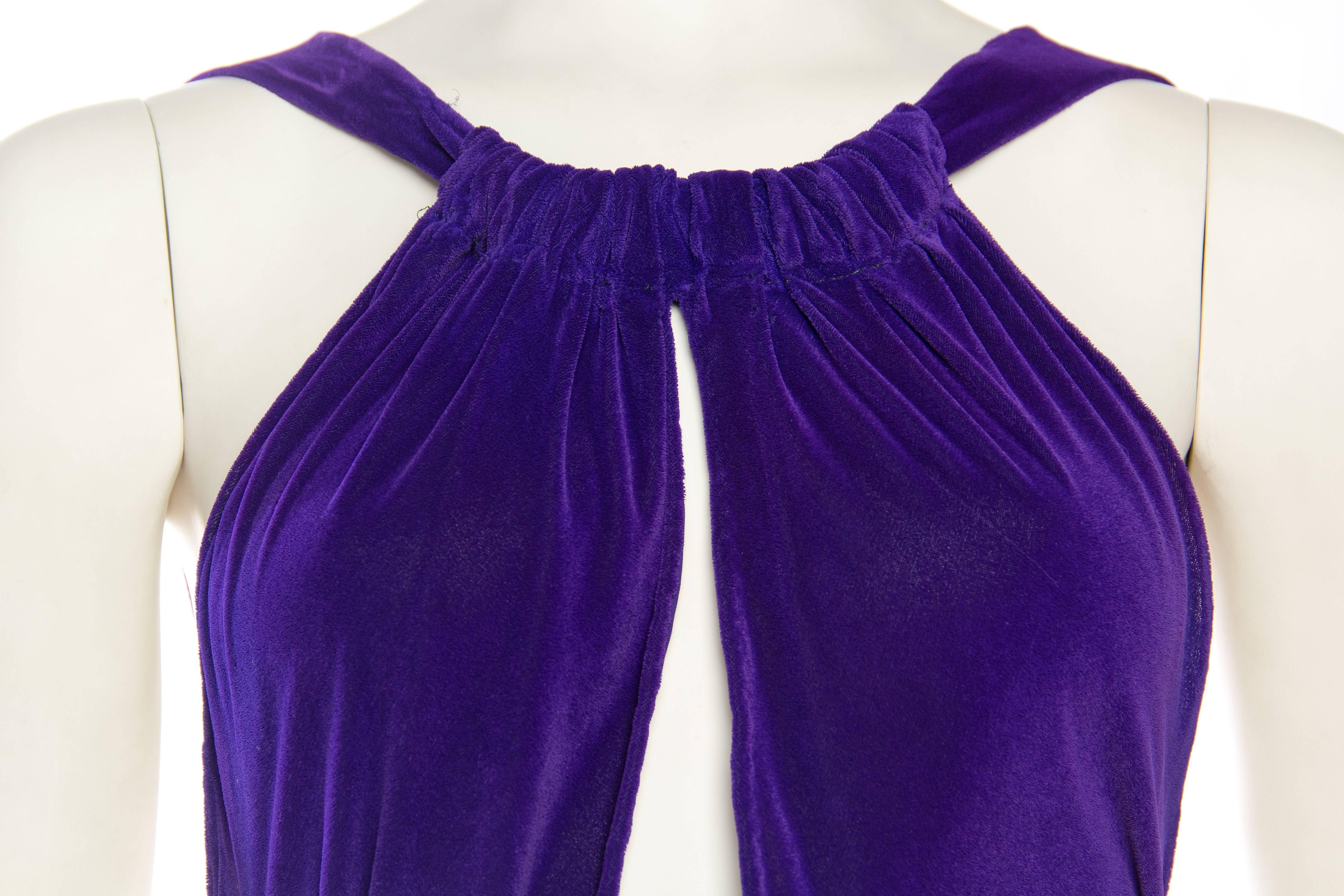 Backless 1930s Bias Cut Purple Velvet Gown 1
